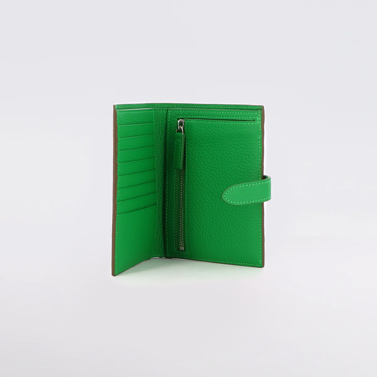 "Archive Event" LEATHER MEDIUM WALLET ETAUPE / GREEN BAMBOO