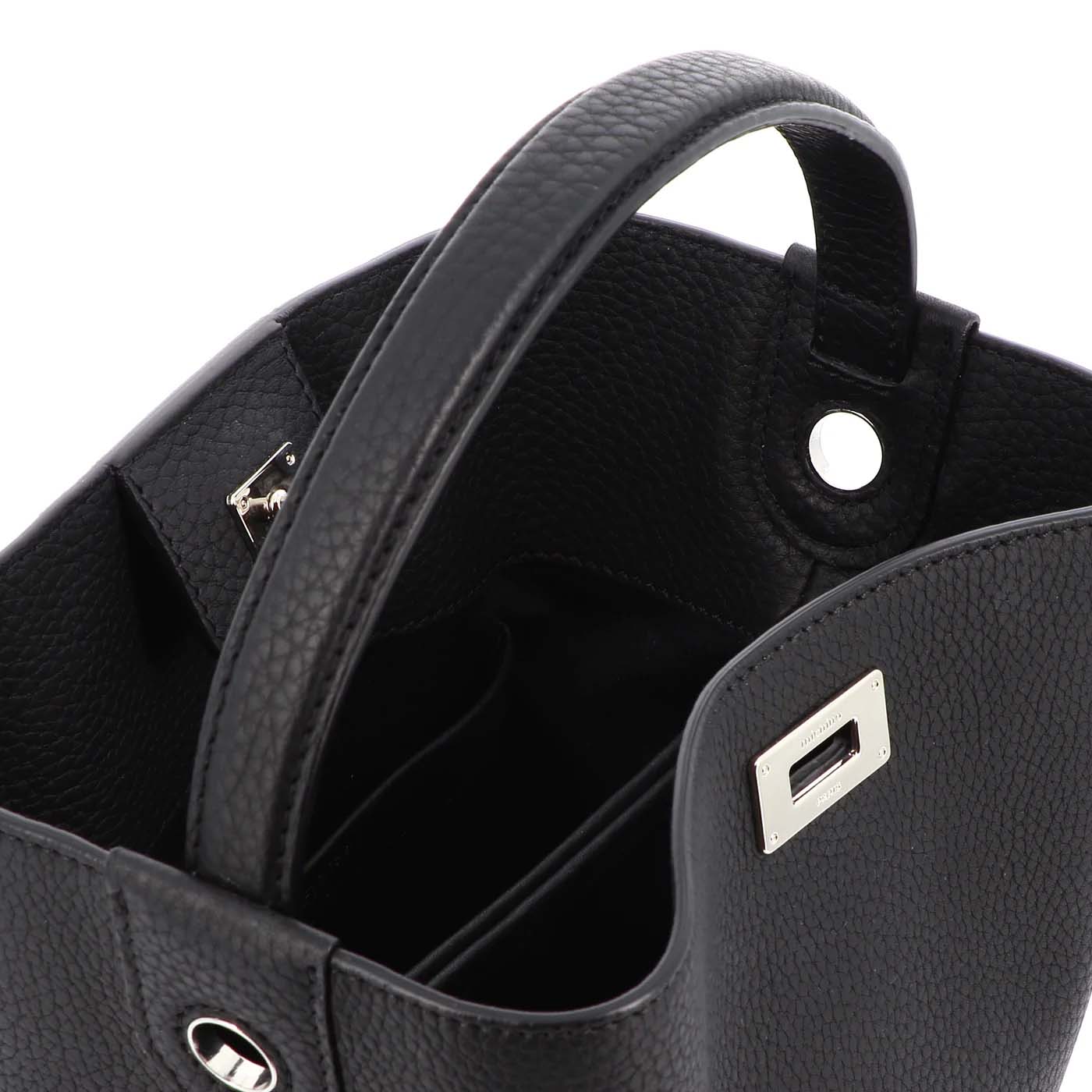 LEATHER BUCKET BAG ODEON MINI BLACK