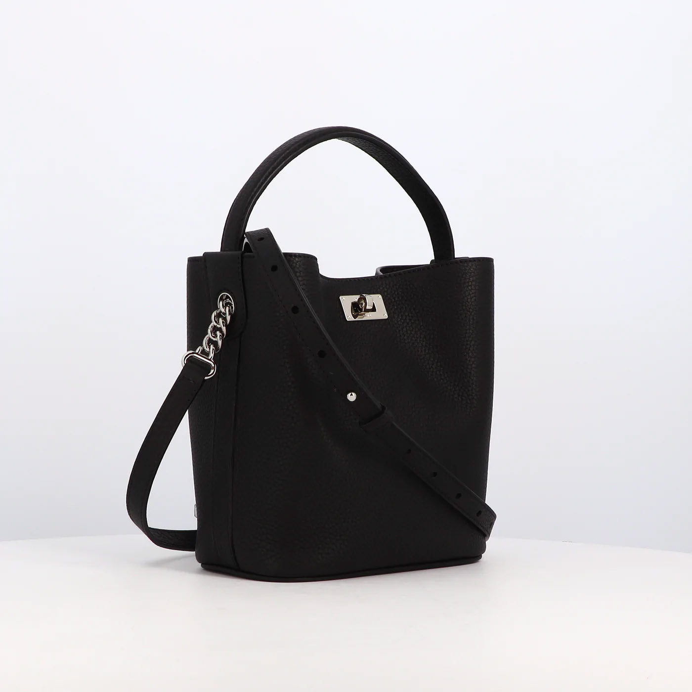 LEATHER BUCKET BAG ODEON MINI BLACK