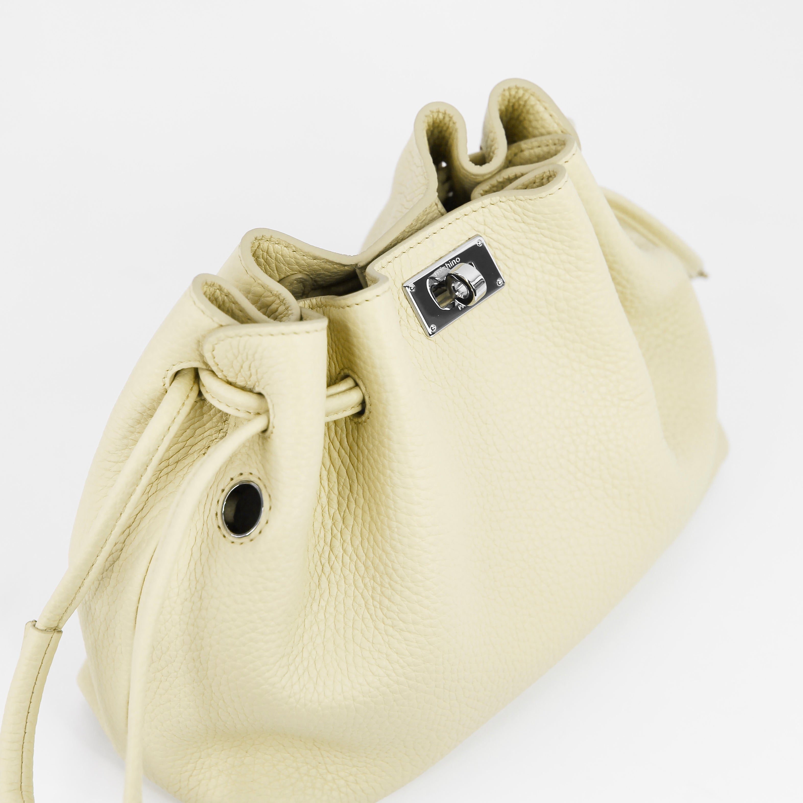 LEATHER DRAWSTRING BAG COLETTE MINI CHANTILLY