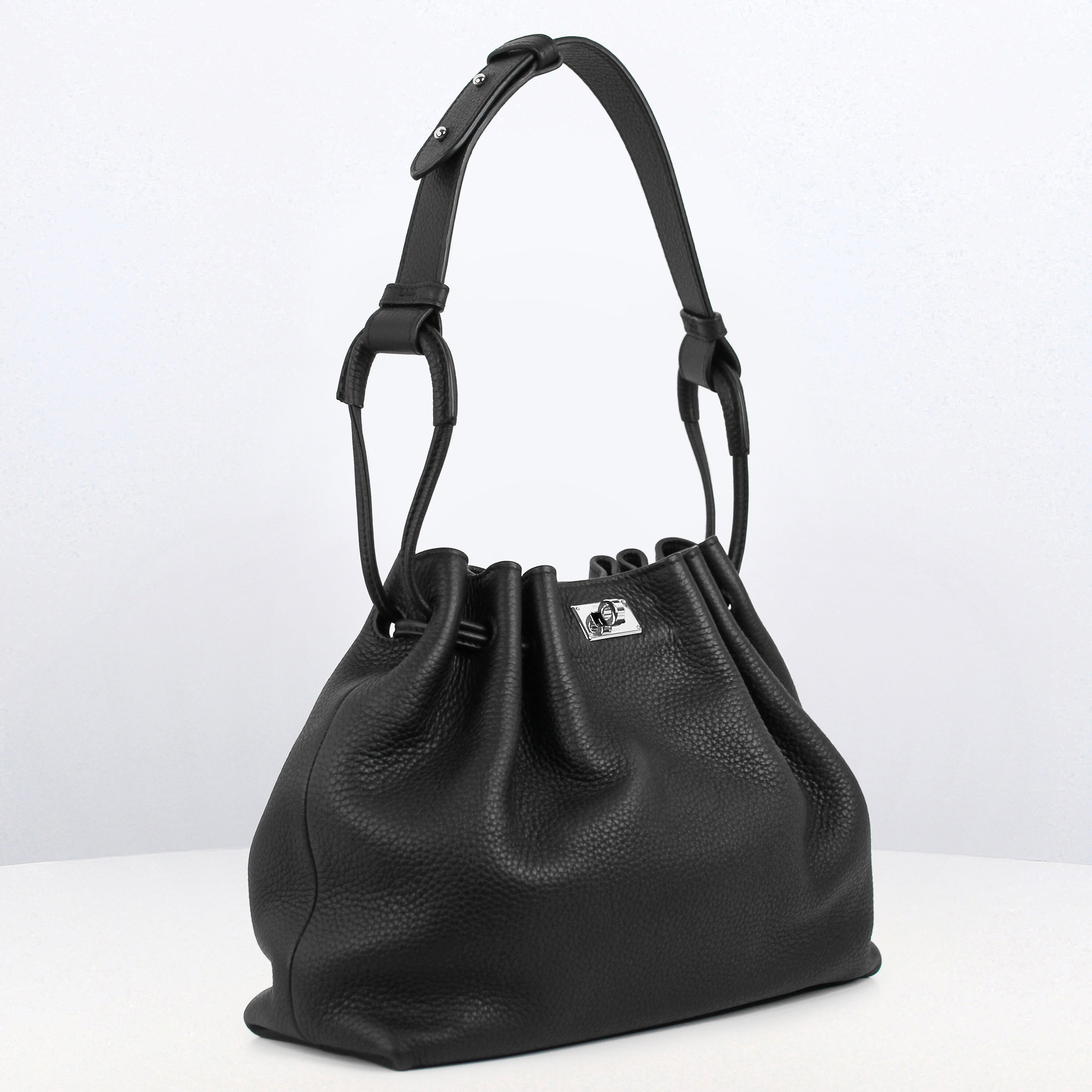 "Archive Event" LEATHER DRAWSTRING BAG COLETTE PM BLACK