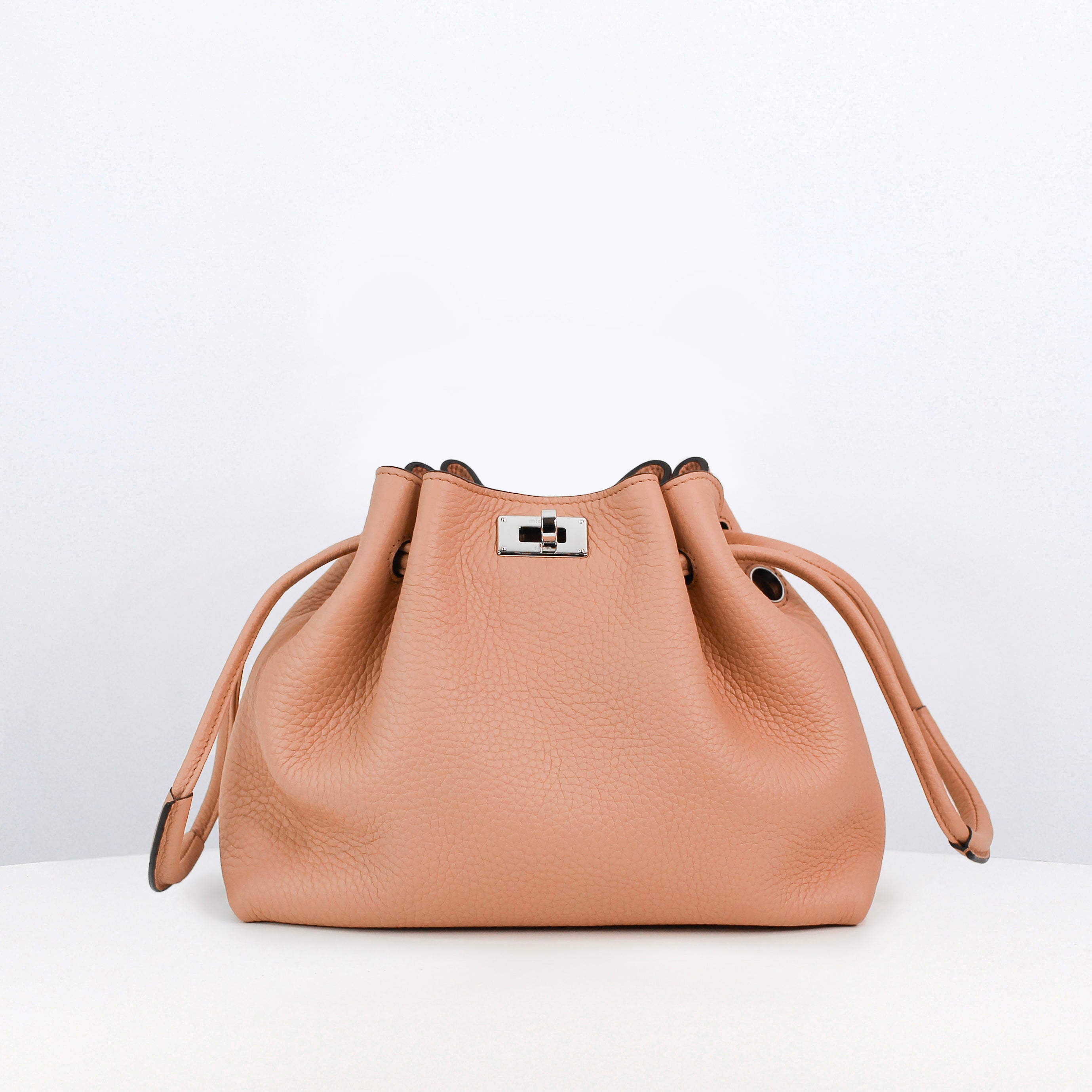 LEATHER DRAWSTRING BAG COLETTE MINI TERRACOTTA