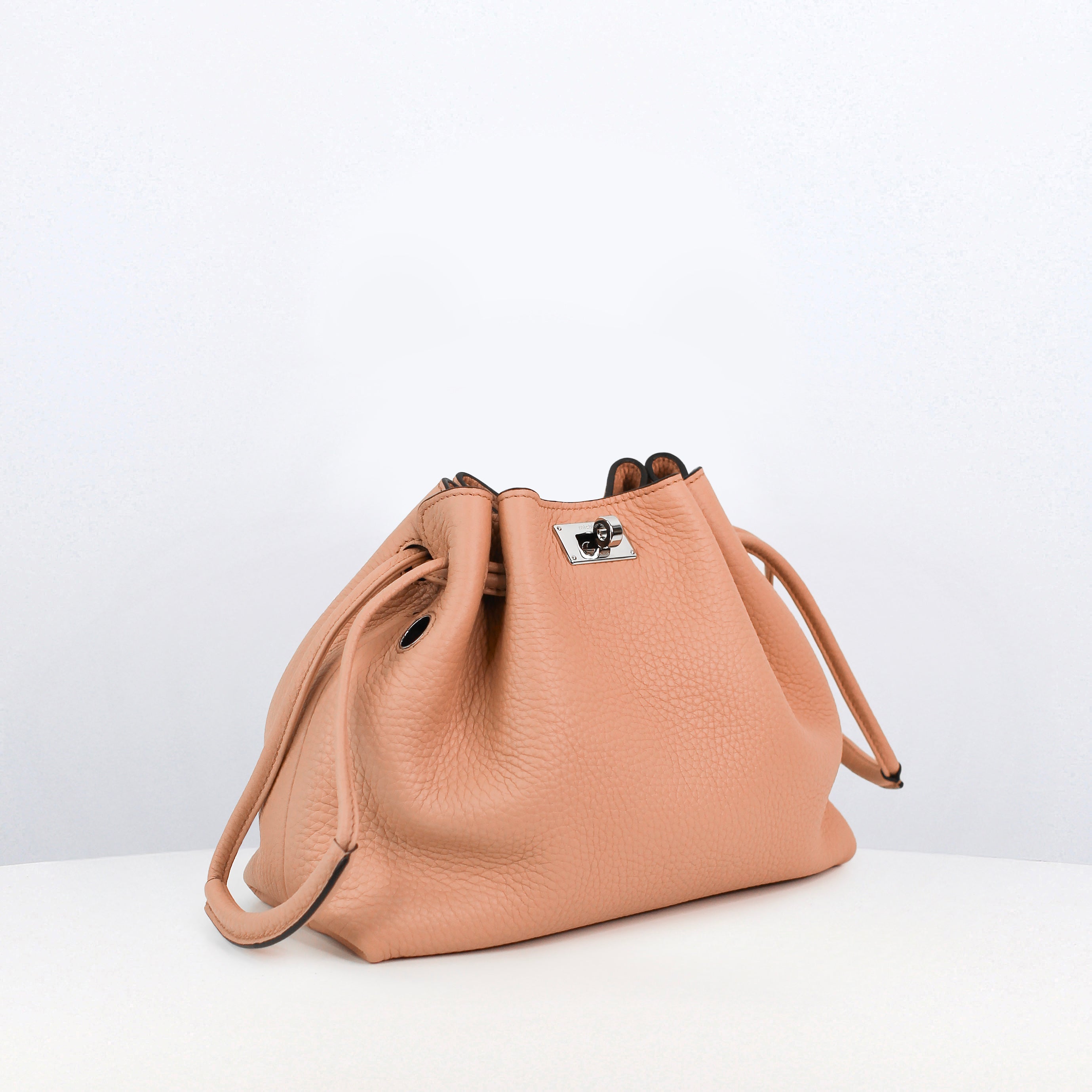 LEATHER DRAWSTRING BAG COLETTE MINI TERRACOTTA