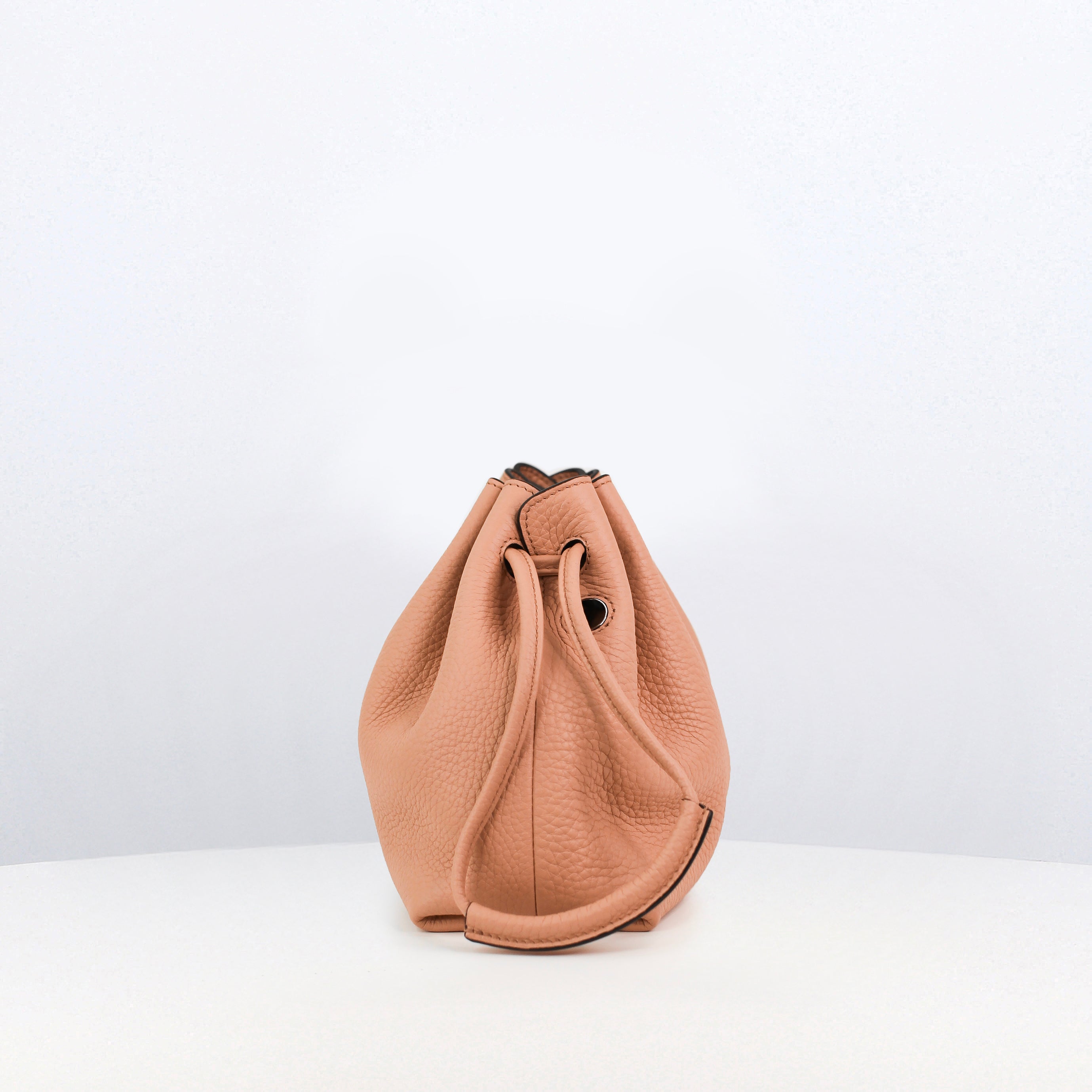 LEATHER DRAWSTRING BAG COLETTE TERRACOTTA