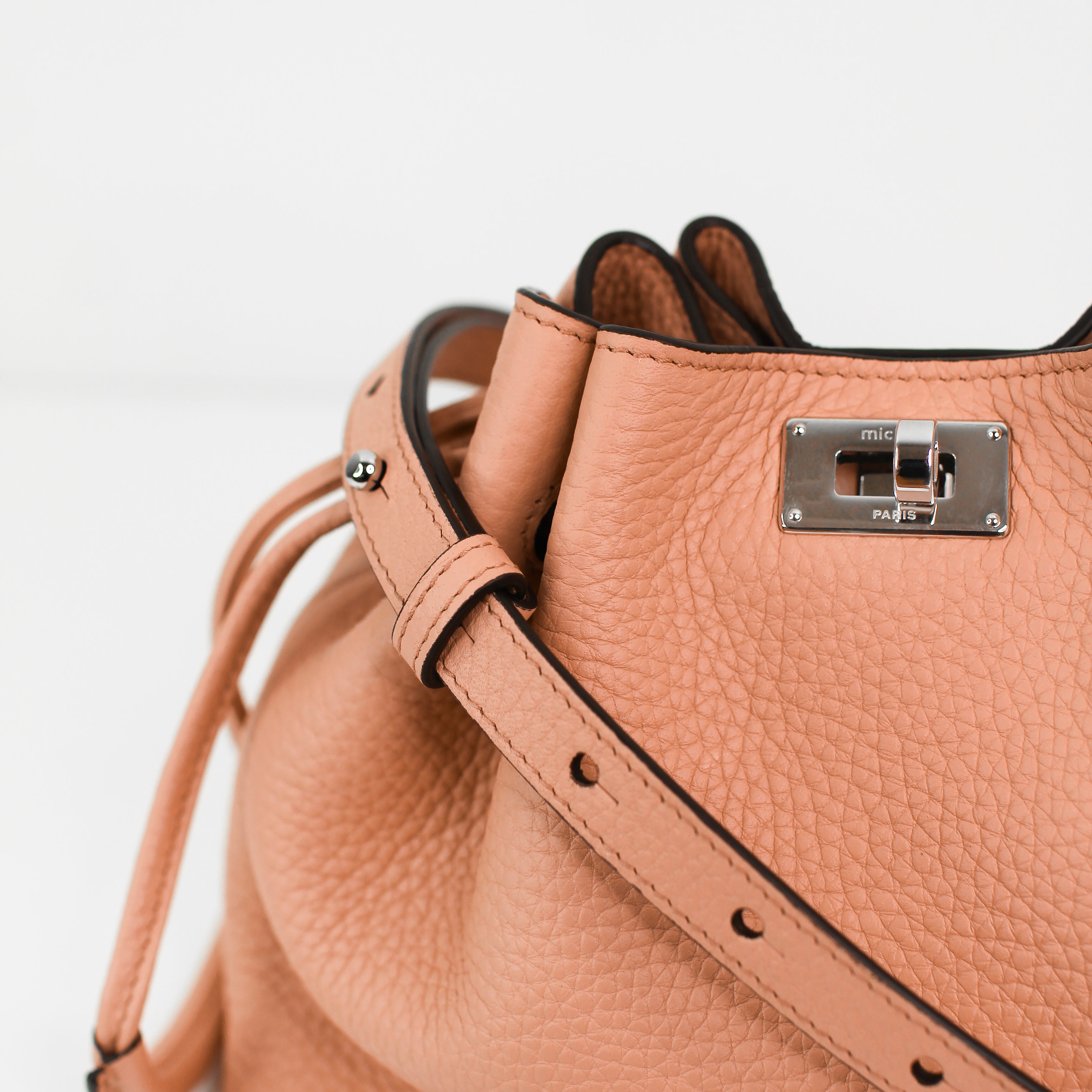 LEATHER DRAWSTRING BAG COLETTE TERRACOTTA
