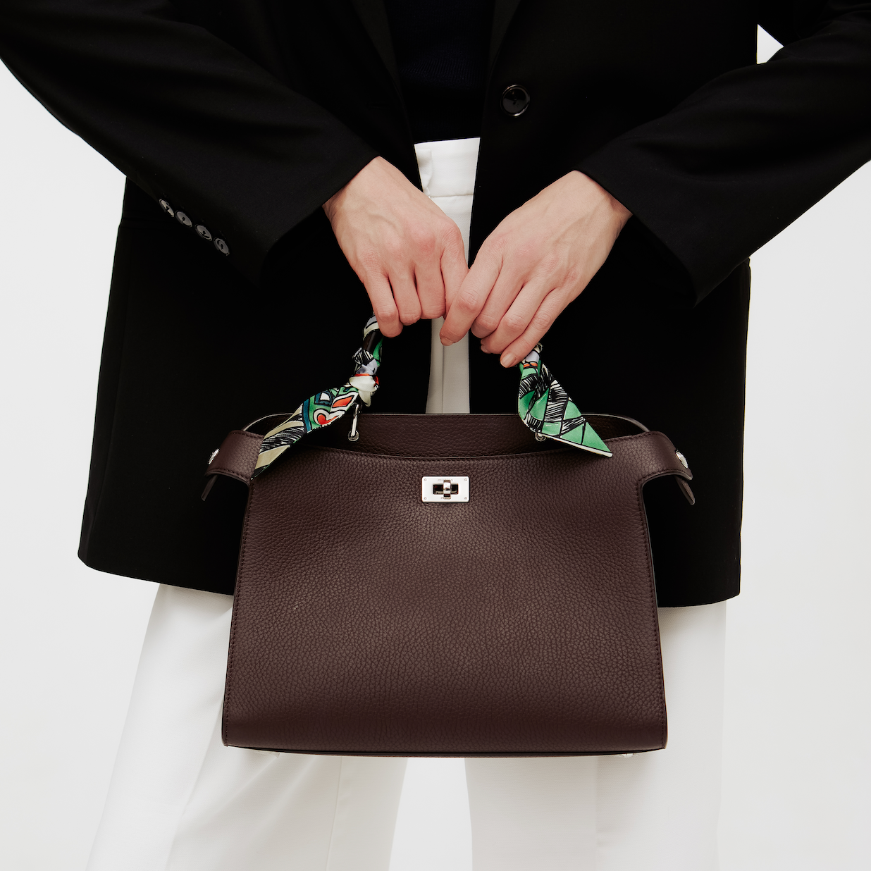 LEATHER HANDBAG LUTECE PM PRUNE