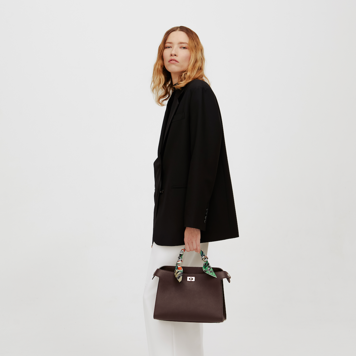 LEATHER HANDBAG LUTECE PM PRUNE