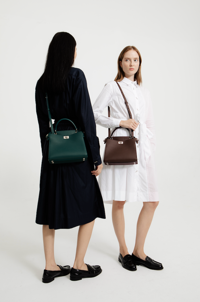 LEATHER HANDBAG LUTECE MINI CHOCOLATE