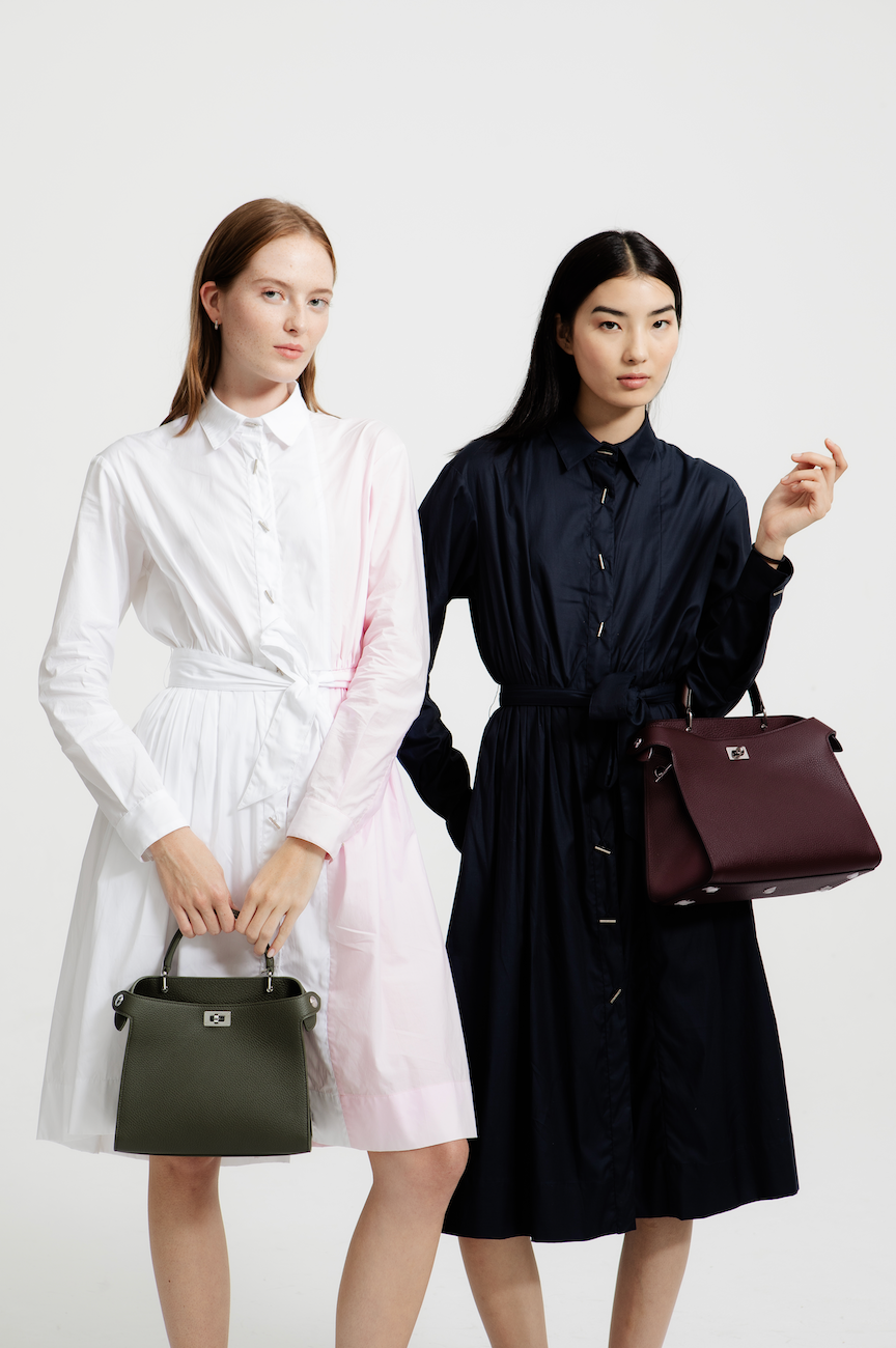 LEATHER HANDBAG LUTECE PM PRUNE