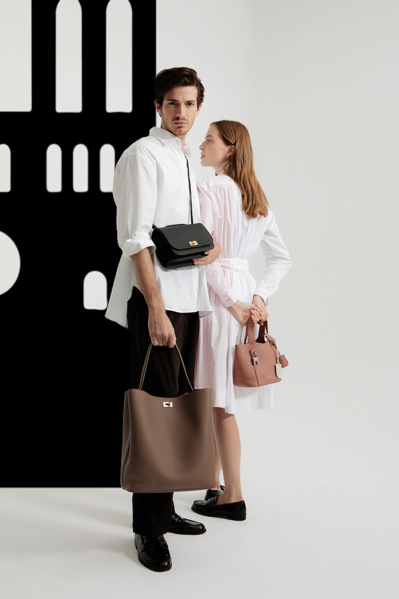 LEATHER FLAP BAG ELYSEE BLACK