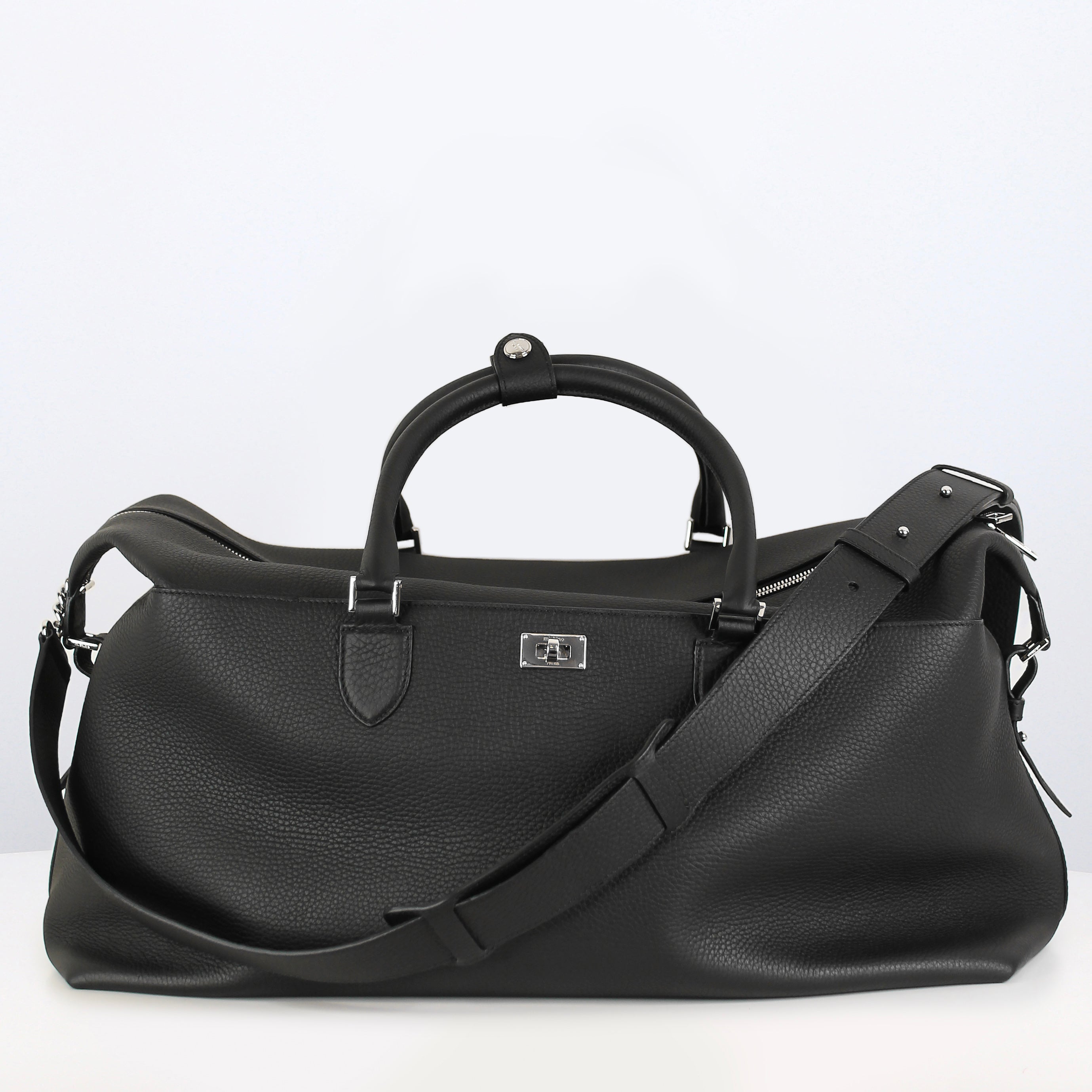 MONTPARNASSE DUFFLE LEATHER BAG BLACK