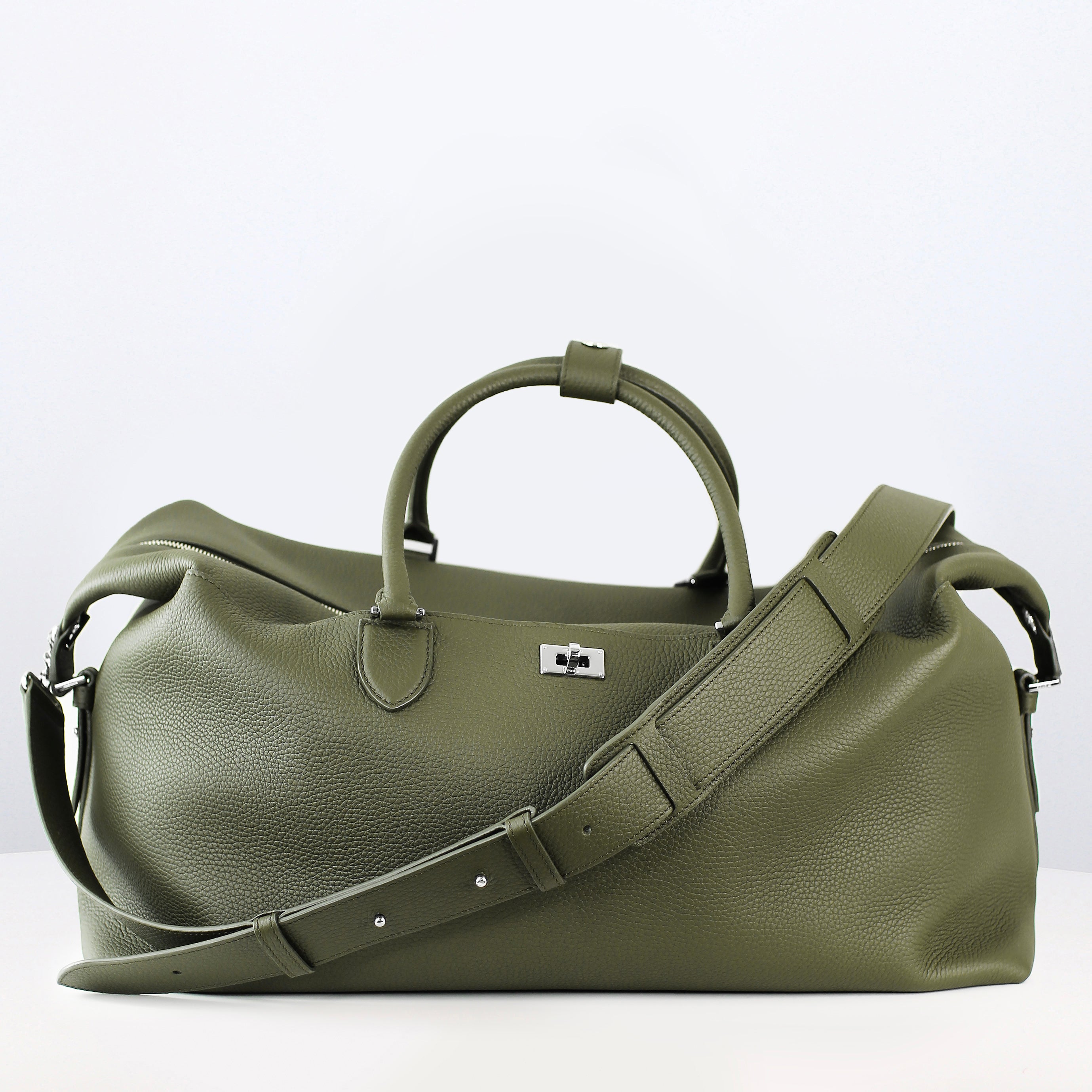 MONTPARNASSE DUFFLE LEATHER BAG KHAKI