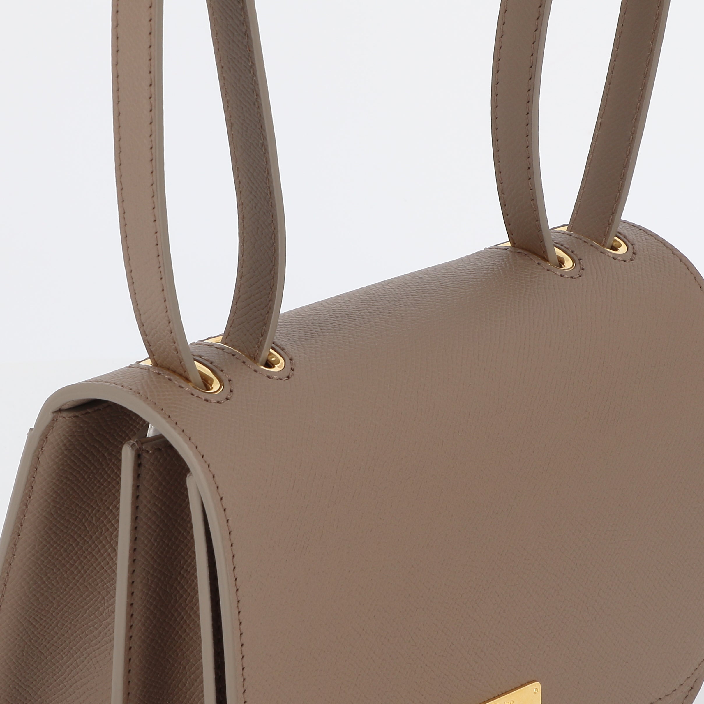 LEATHER FLAP BAG ELYSEE TAUPE