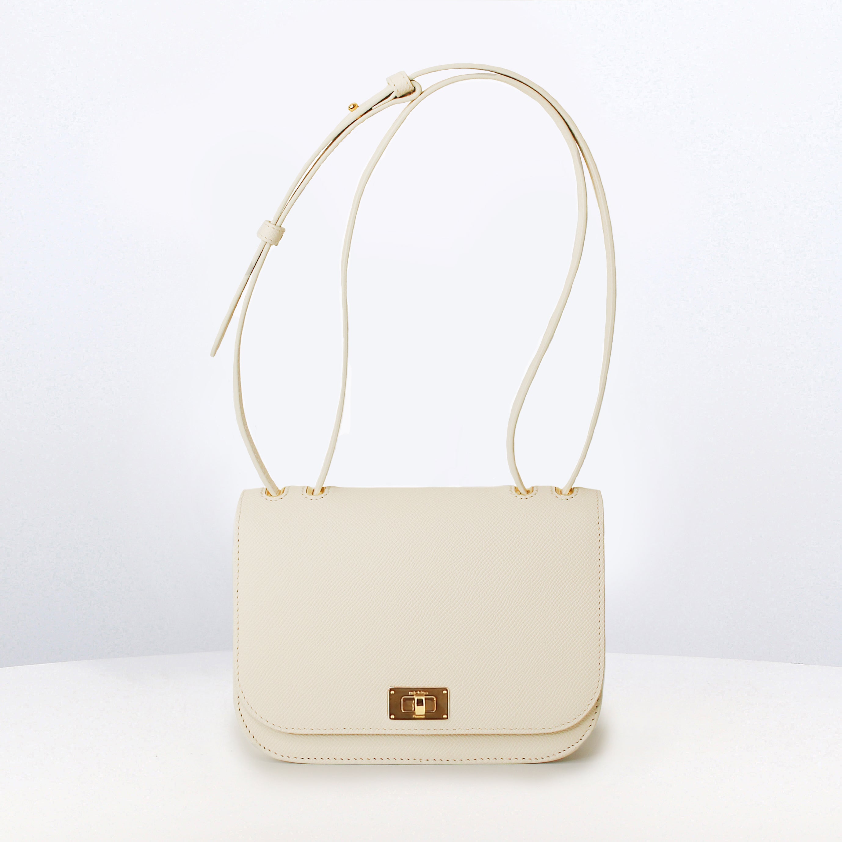 LEATHER FLAP BAG ELYSEE IVORY