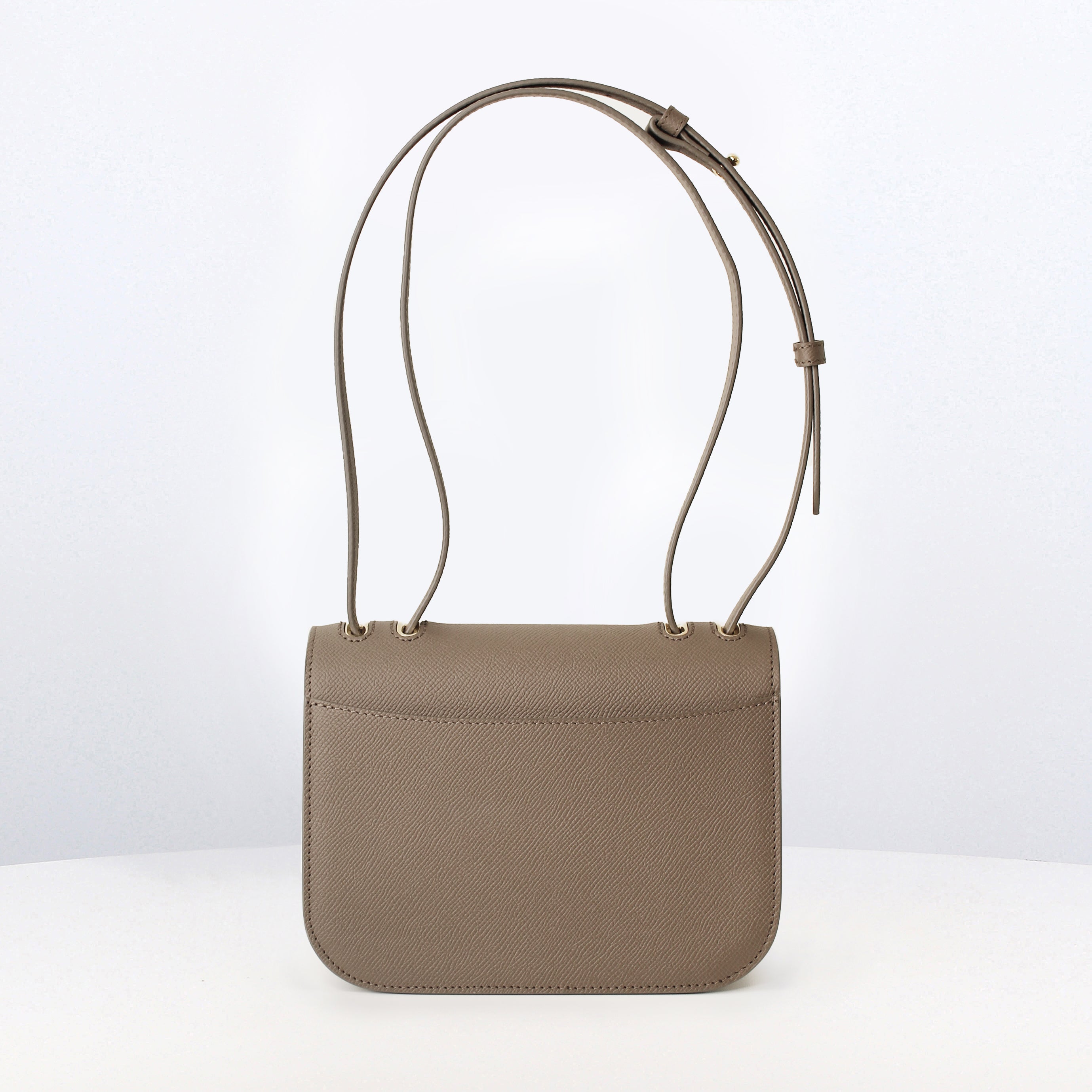 LEATHER FLAP BAG ELYSEE TAUPE