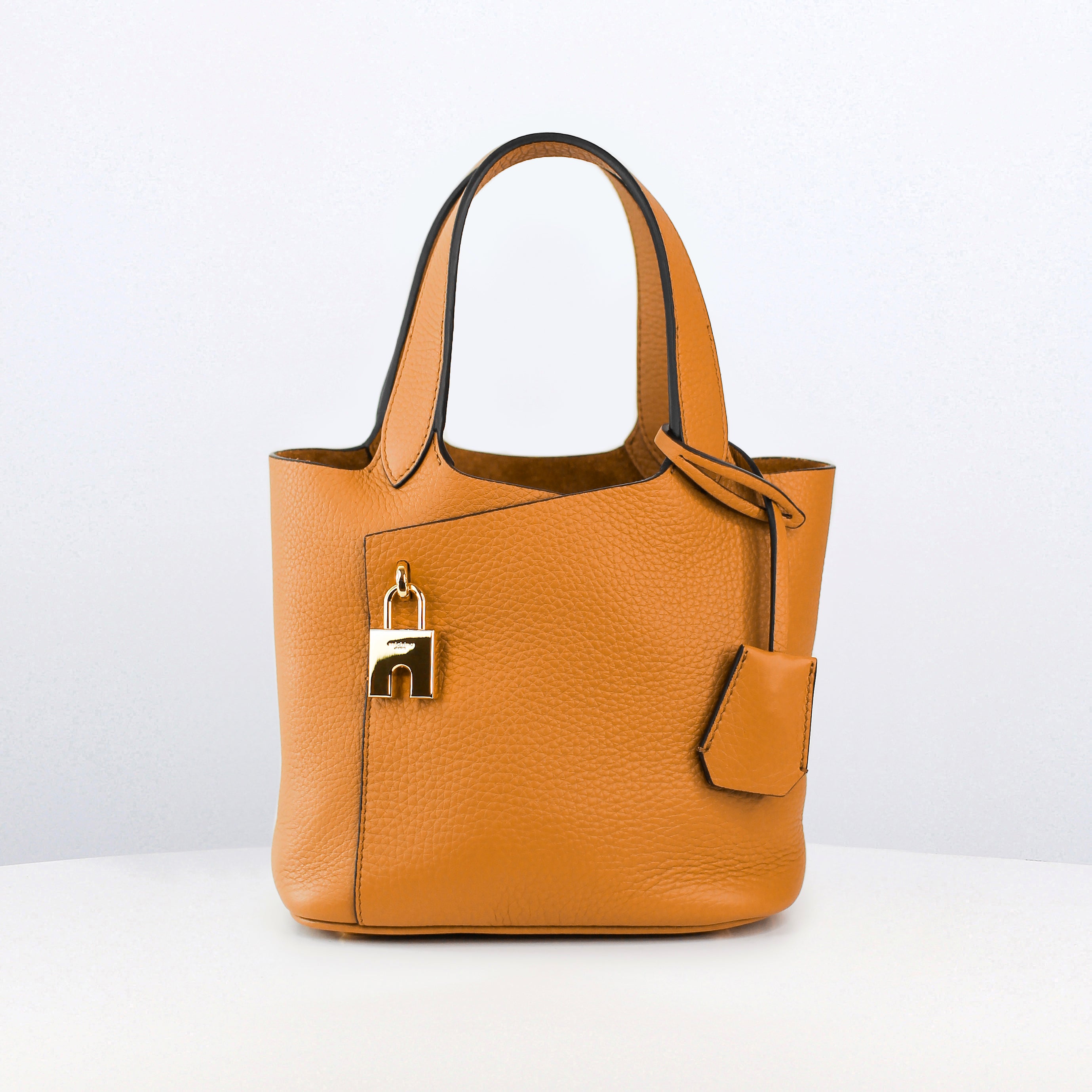 LEATHER HANDBAG ETOILE MINI CAMEL WITH GOLD HARDWARE