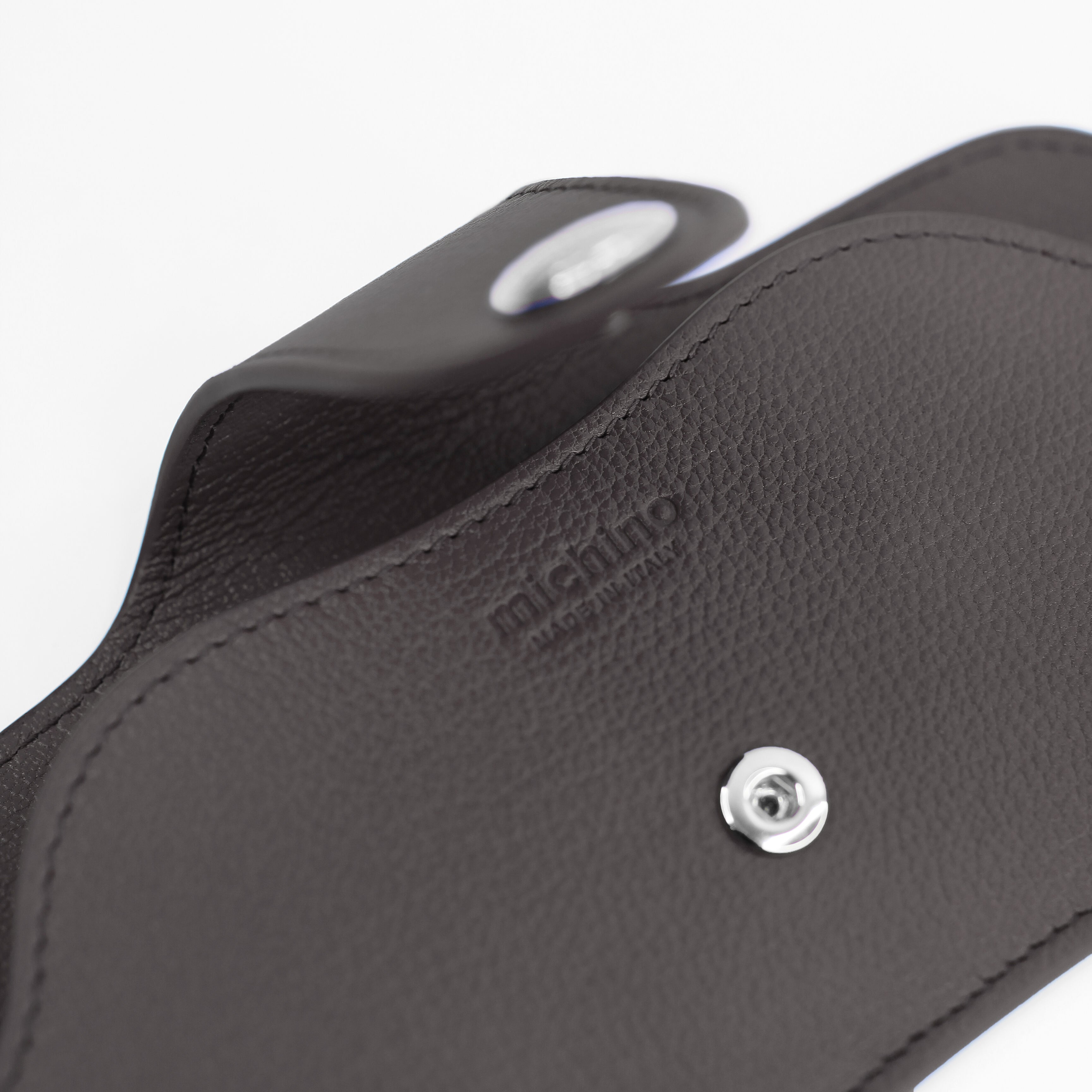 LEATHER GLASSES HOLDER CHARCOAL GREY