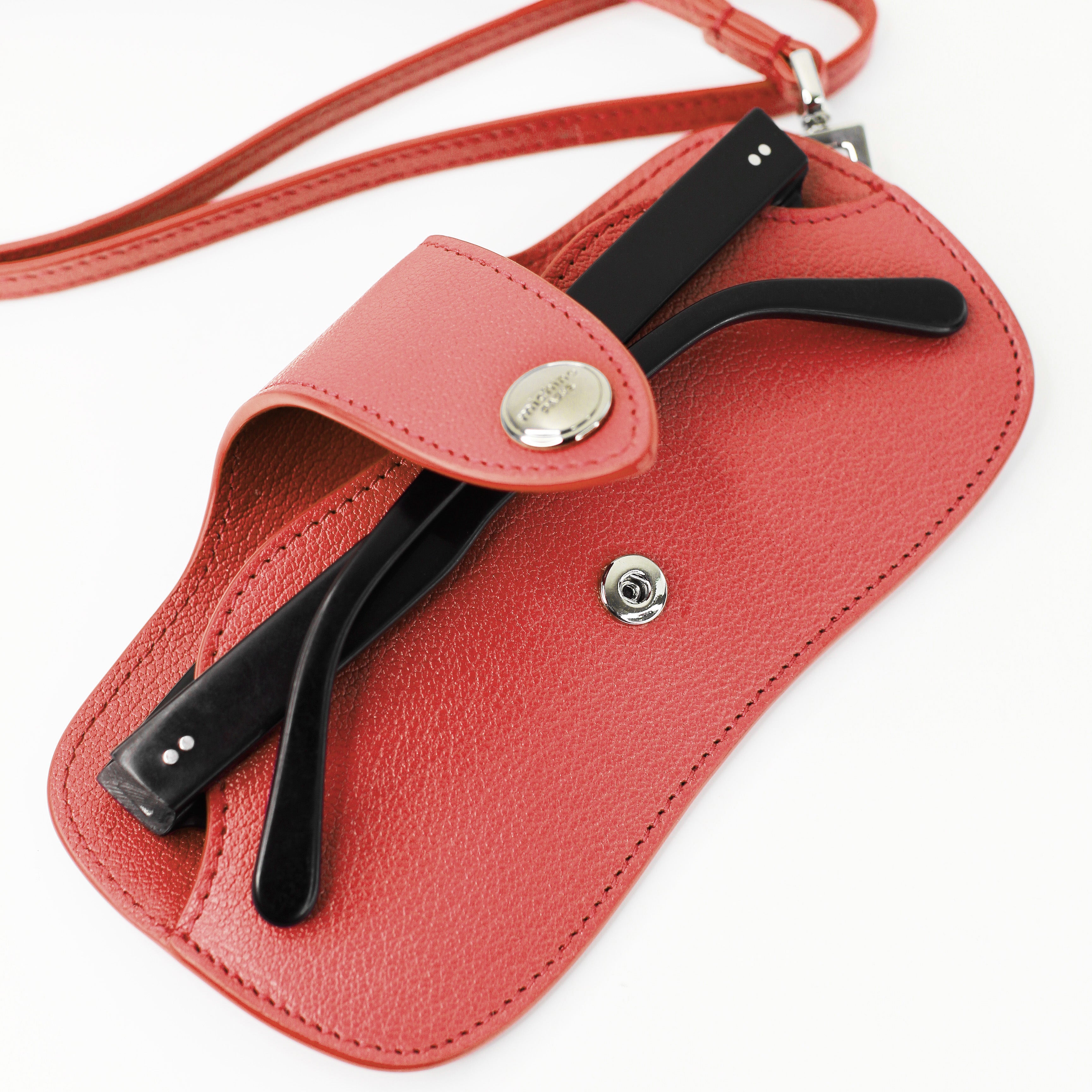 LEATHER GLASSES HOLDER GERANIUM