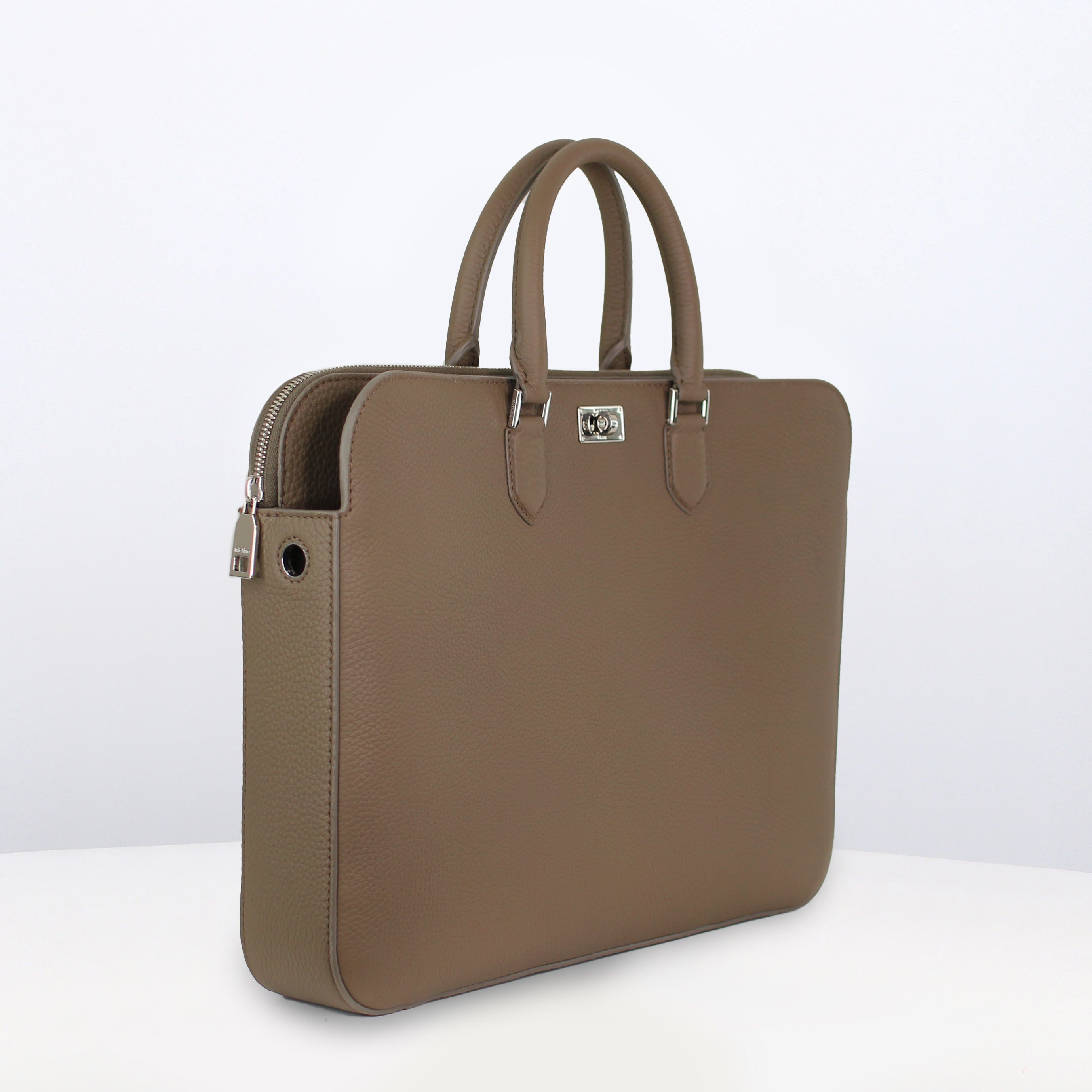ORSAY LEATHER BRIEFCASE TAUPE