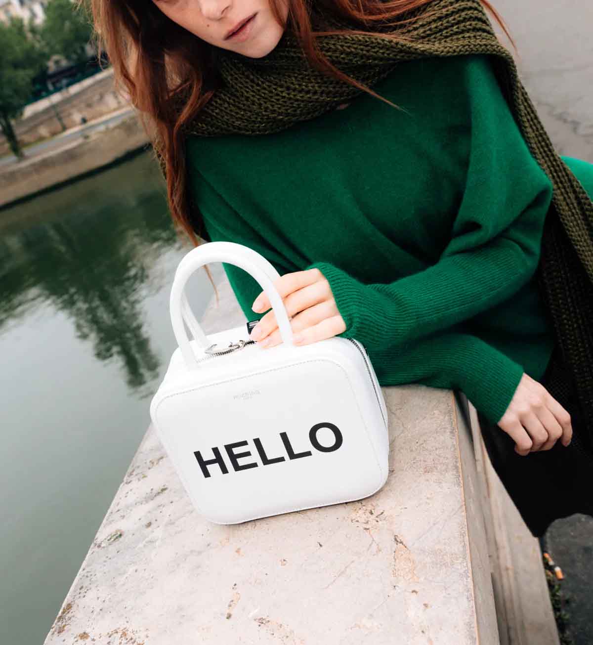 "Archive Event" LEATHER HANDBAG PIGALLE PM HELLO BLACK