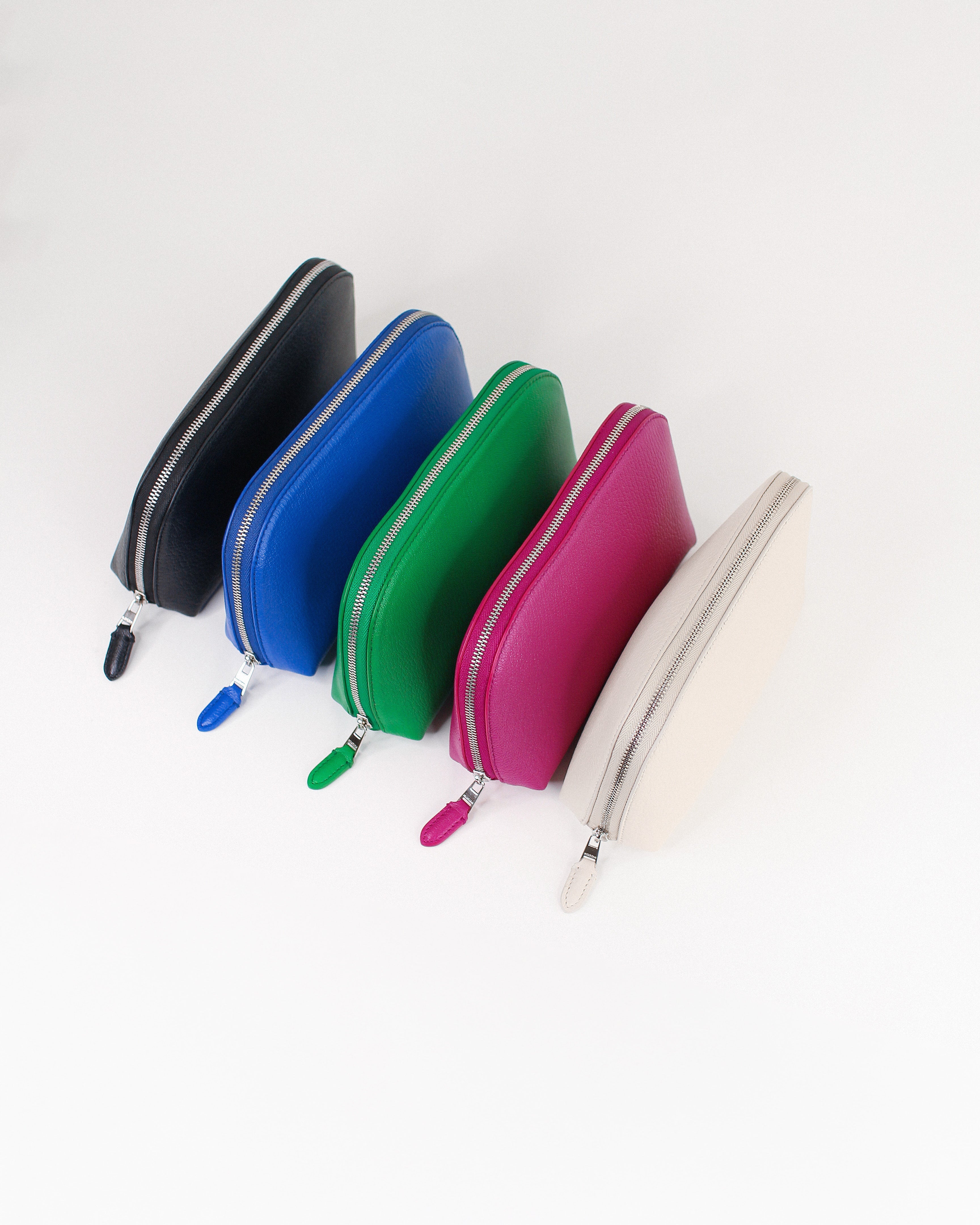 "Archive Event" LEATHER COSMETIC CASE OCEAN BLUE