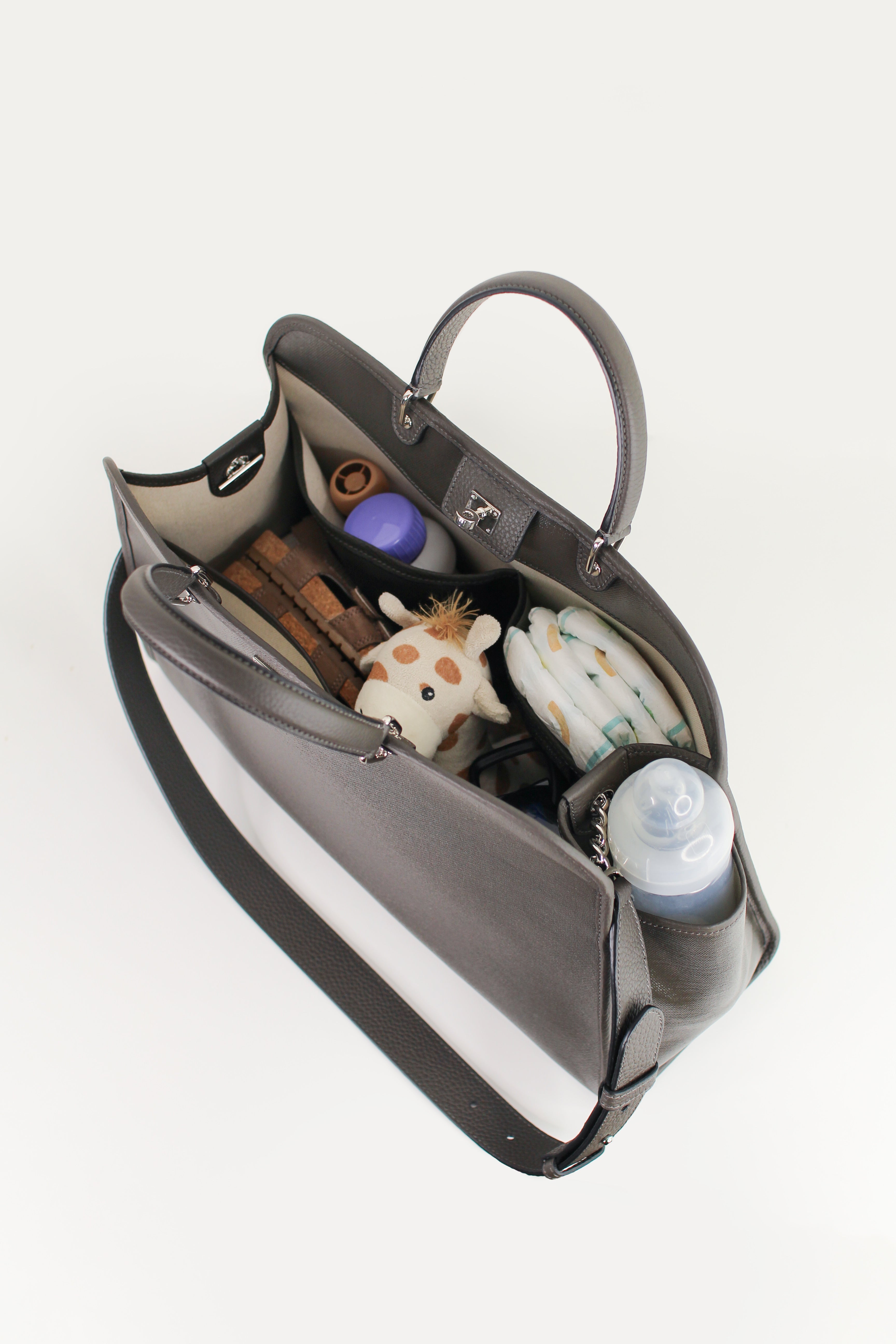Multipocket Handbag Saint Germain Charcoal Grey