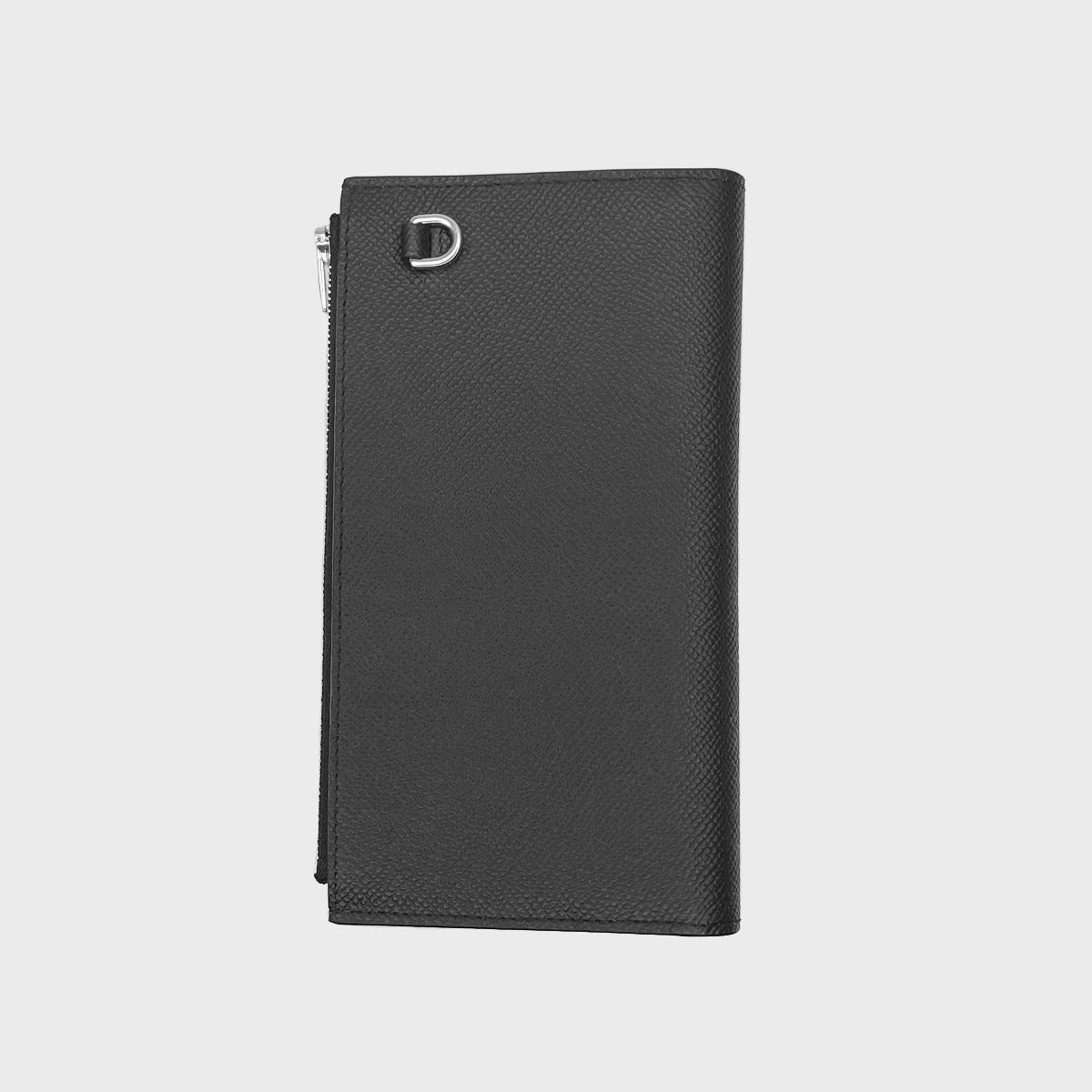 LEATHER LONG ZIP WALLET BLACK