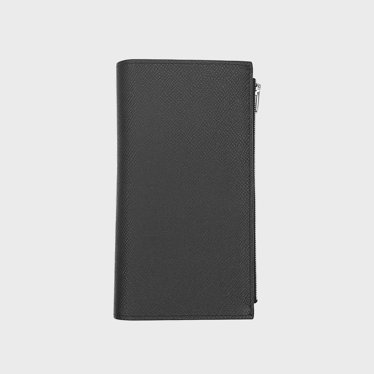 LEATHER LONG ZIP WALLET BLACK