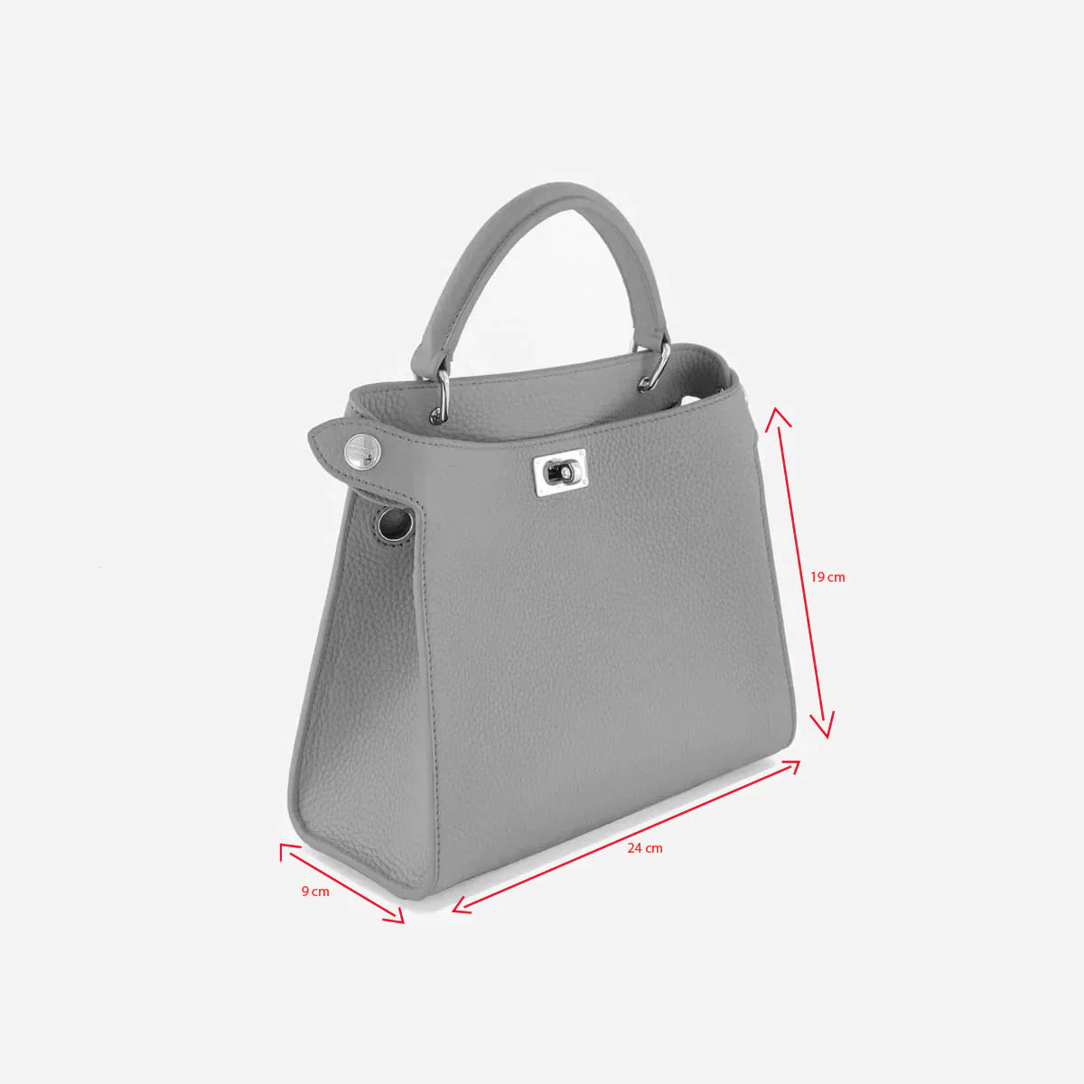 LEATHER HANDBAG LUTECE MINI LEHUA RED