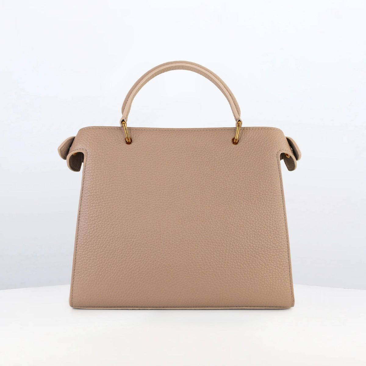 LEATHER HANDBAG LUTECE 27 TOURTERELLE WITH GOLD HARWARE