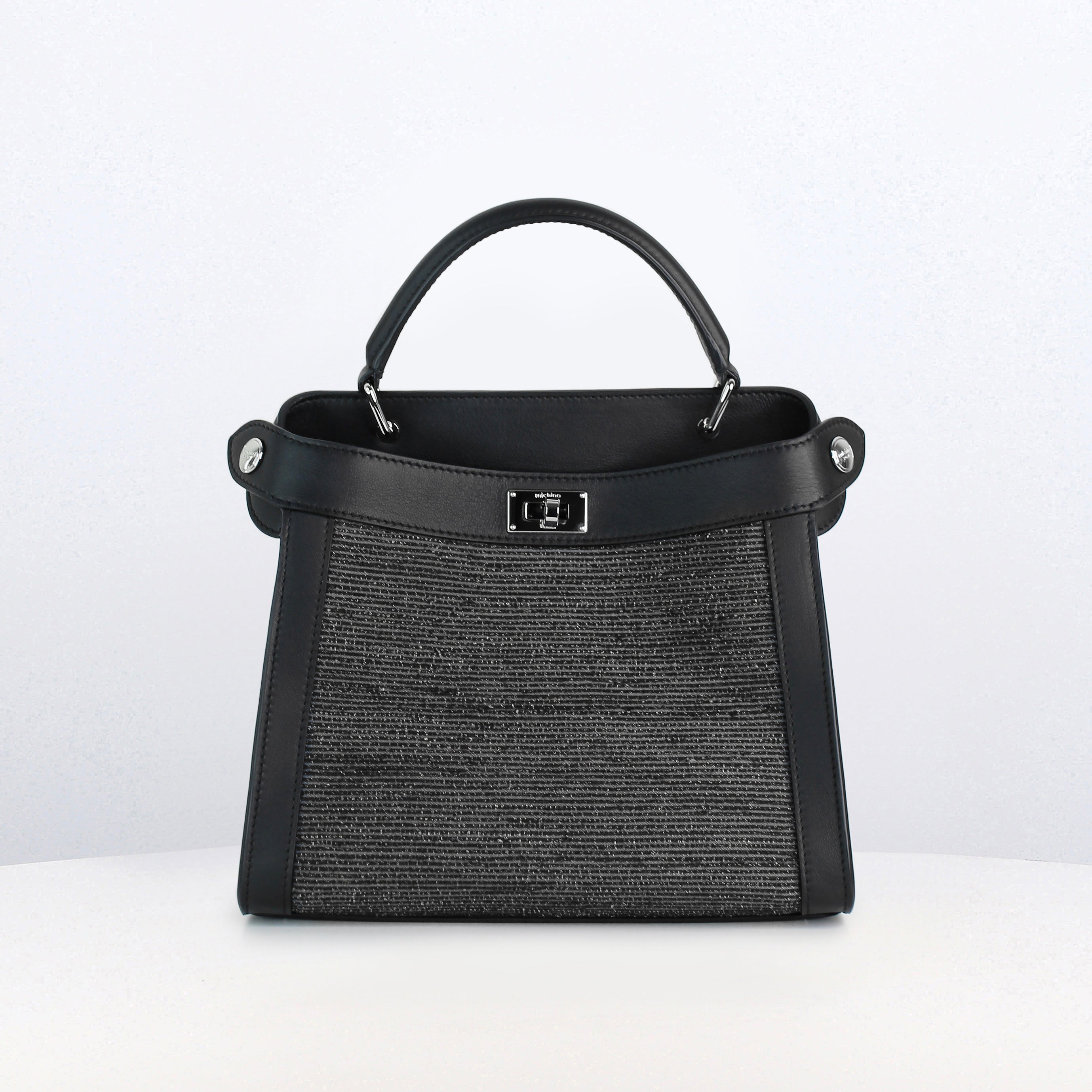 LEATHER HANDBAG LUTECE MINI TSUMUGI WHITE