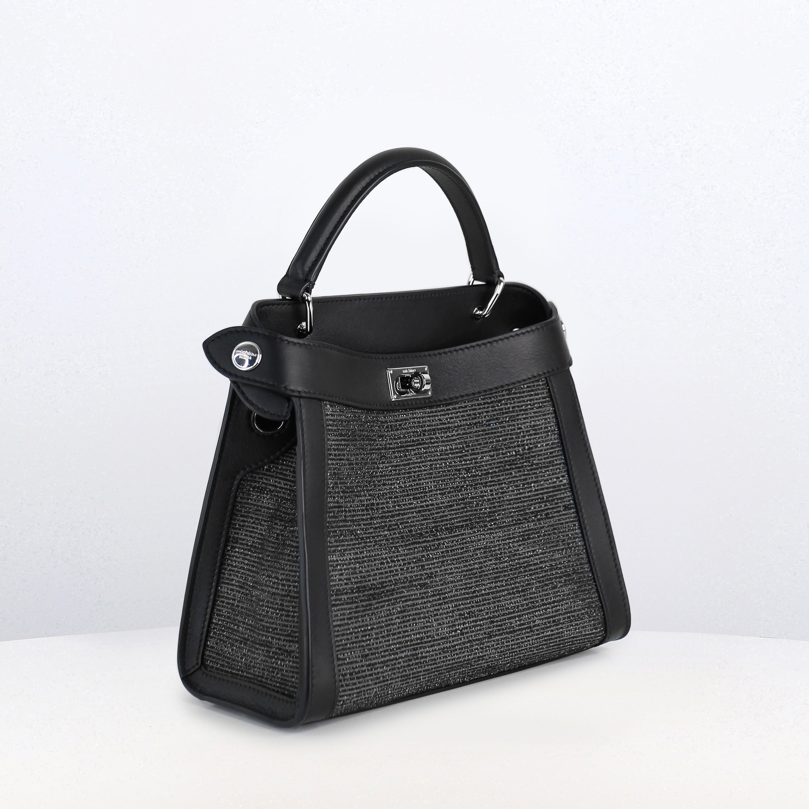 LEATHER HANDBAG LUTECE MINI TSUMUGI WHITE