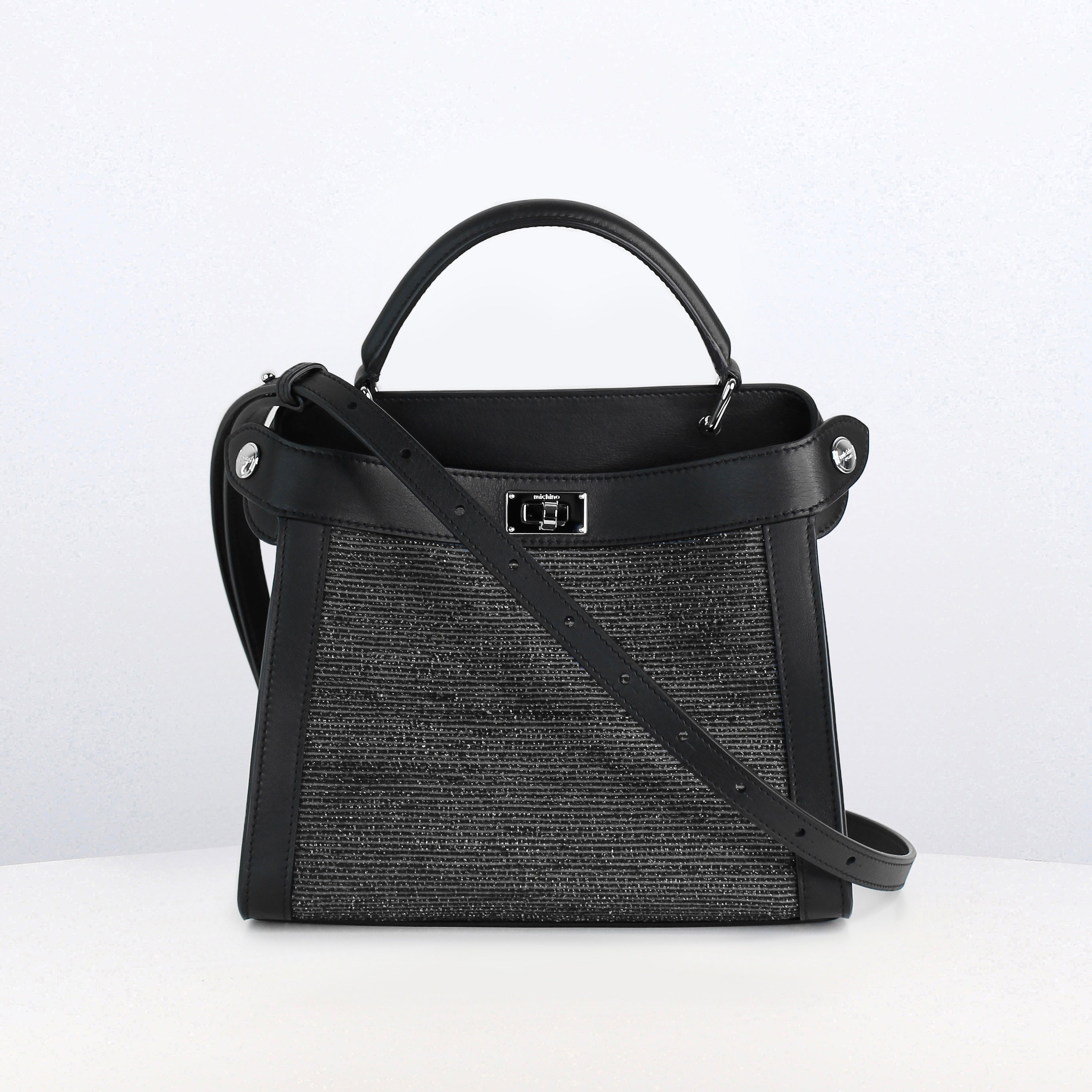 LEATHER HANDBAG LUTECE MINI TSUMUGI WHITE