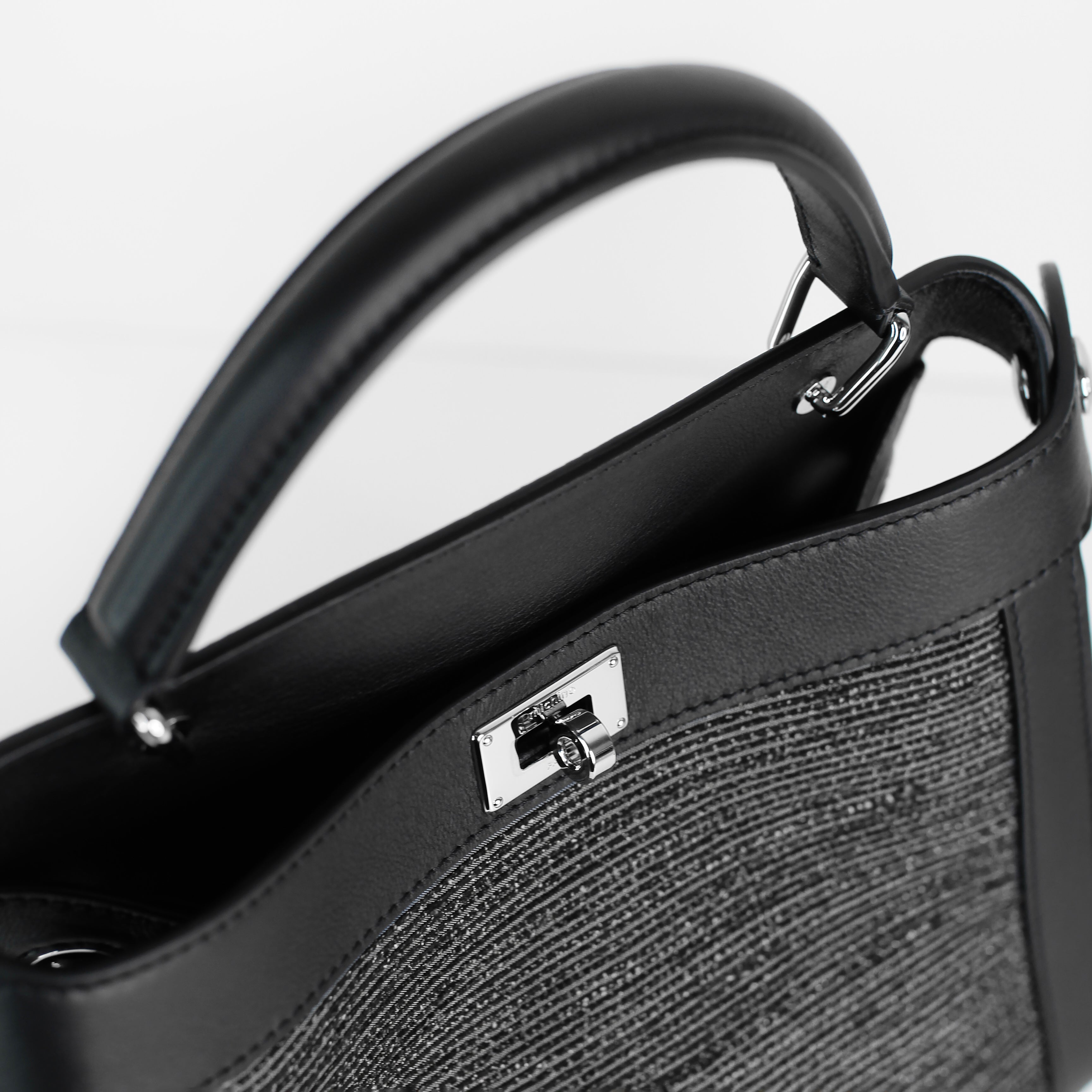 LEATHER HANDBAG LUTECE MINI TSUMUGI WHITE
