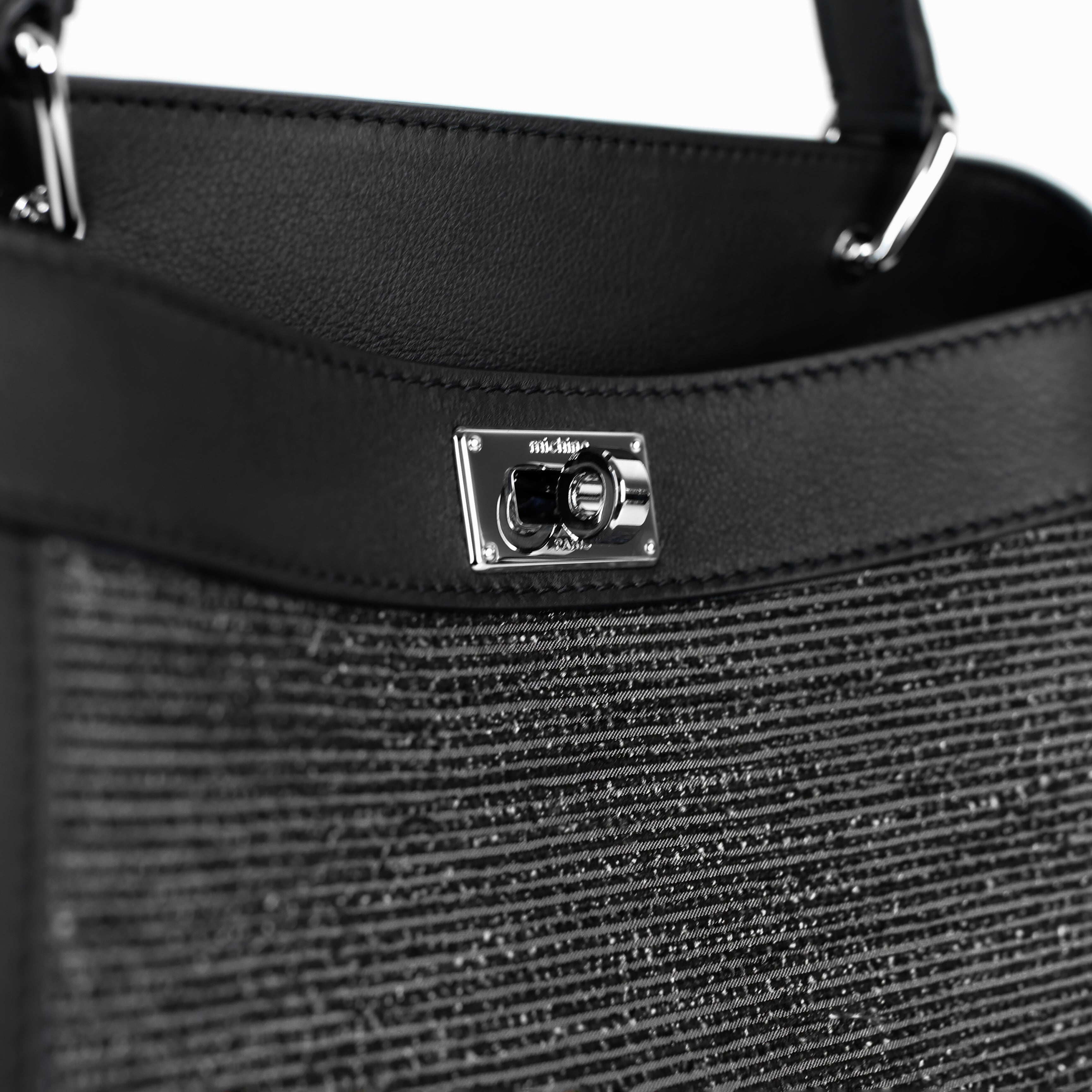 LEATHER HANDBAG LUTECE MINI TSUMUGI WHITE