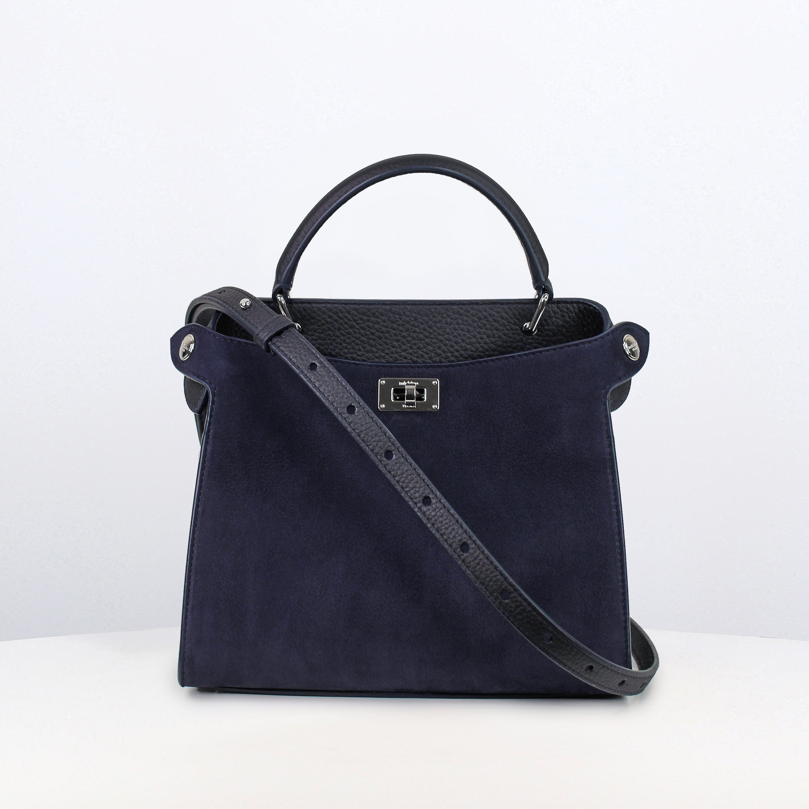 LEATHER HANDBAG LUTECE MINI NUBUCK ECLIPSE