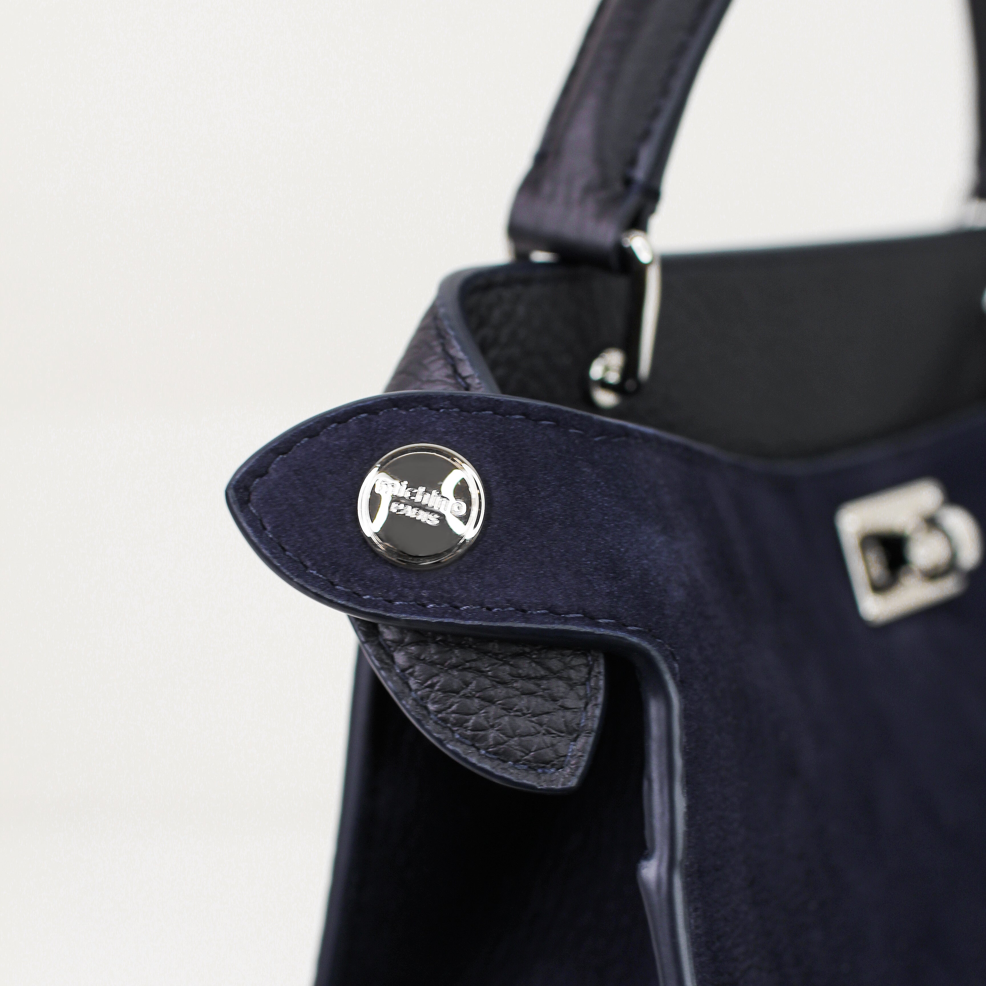 LEATHER HANDBAG LUTECE MINI NUBUCK ECLIPSE