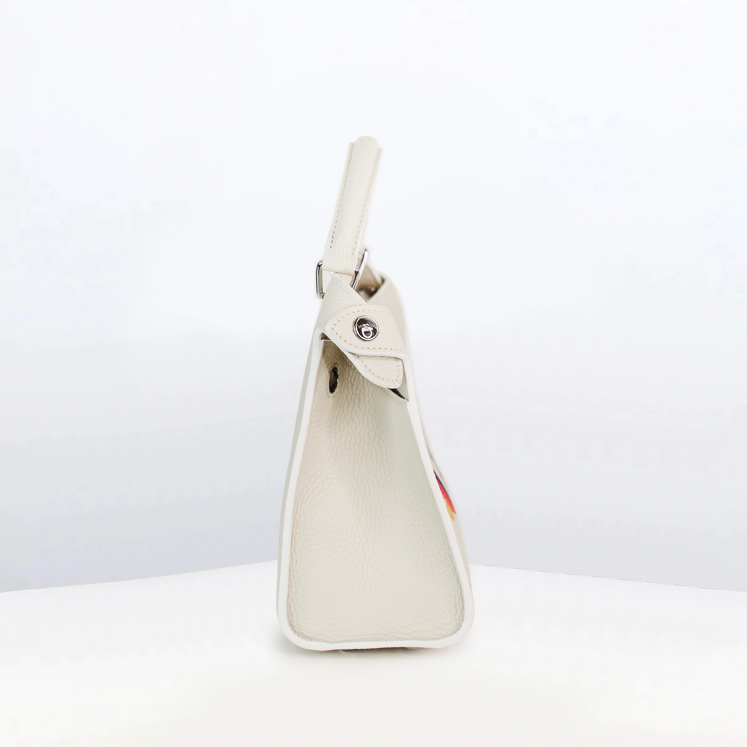 LEATHER HANDBAG LUTECE MINI INTERSIA MULTICOLORED FLOWERS