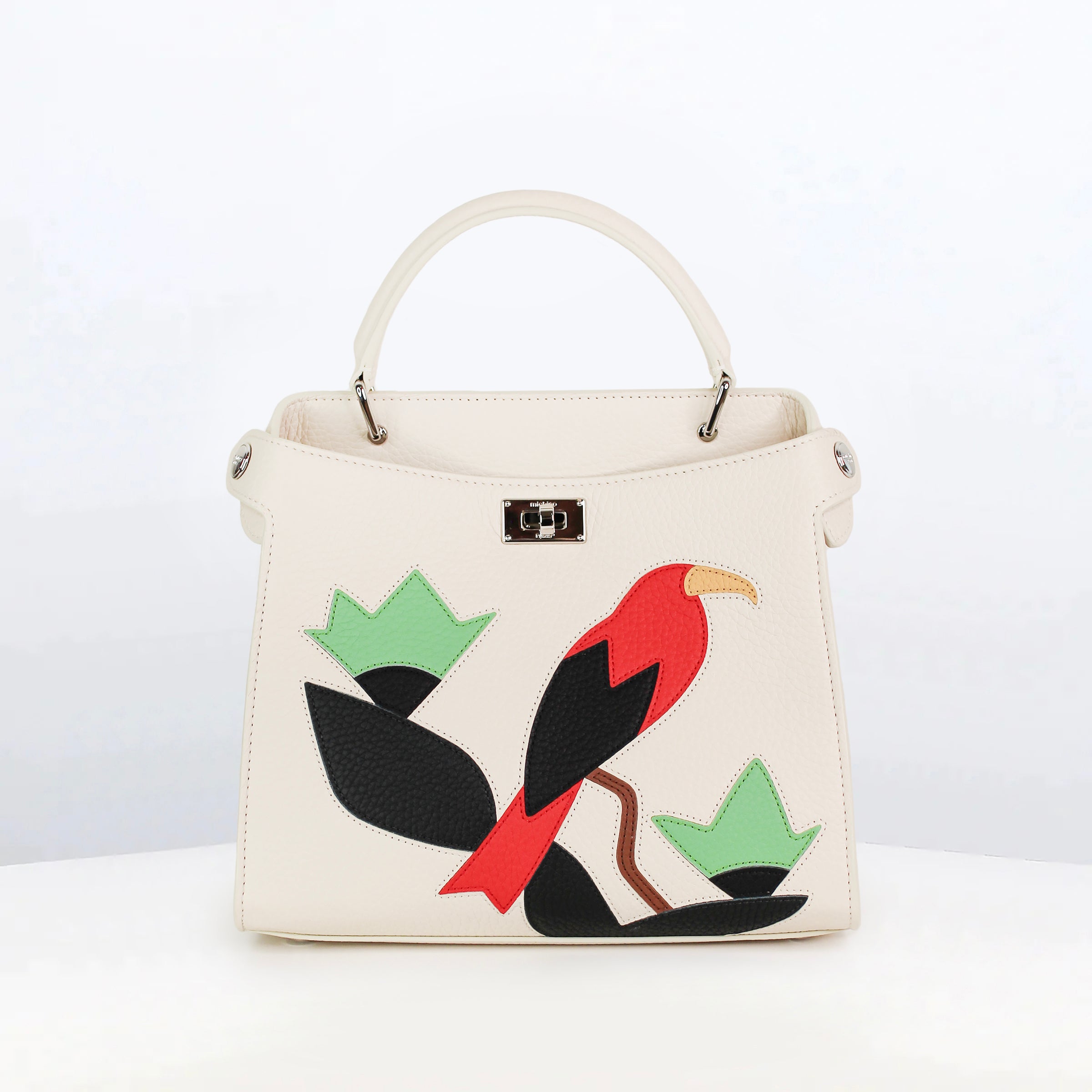 LEATHER HANDBAG LUTECE MINI INTERSIA ONE BIRD