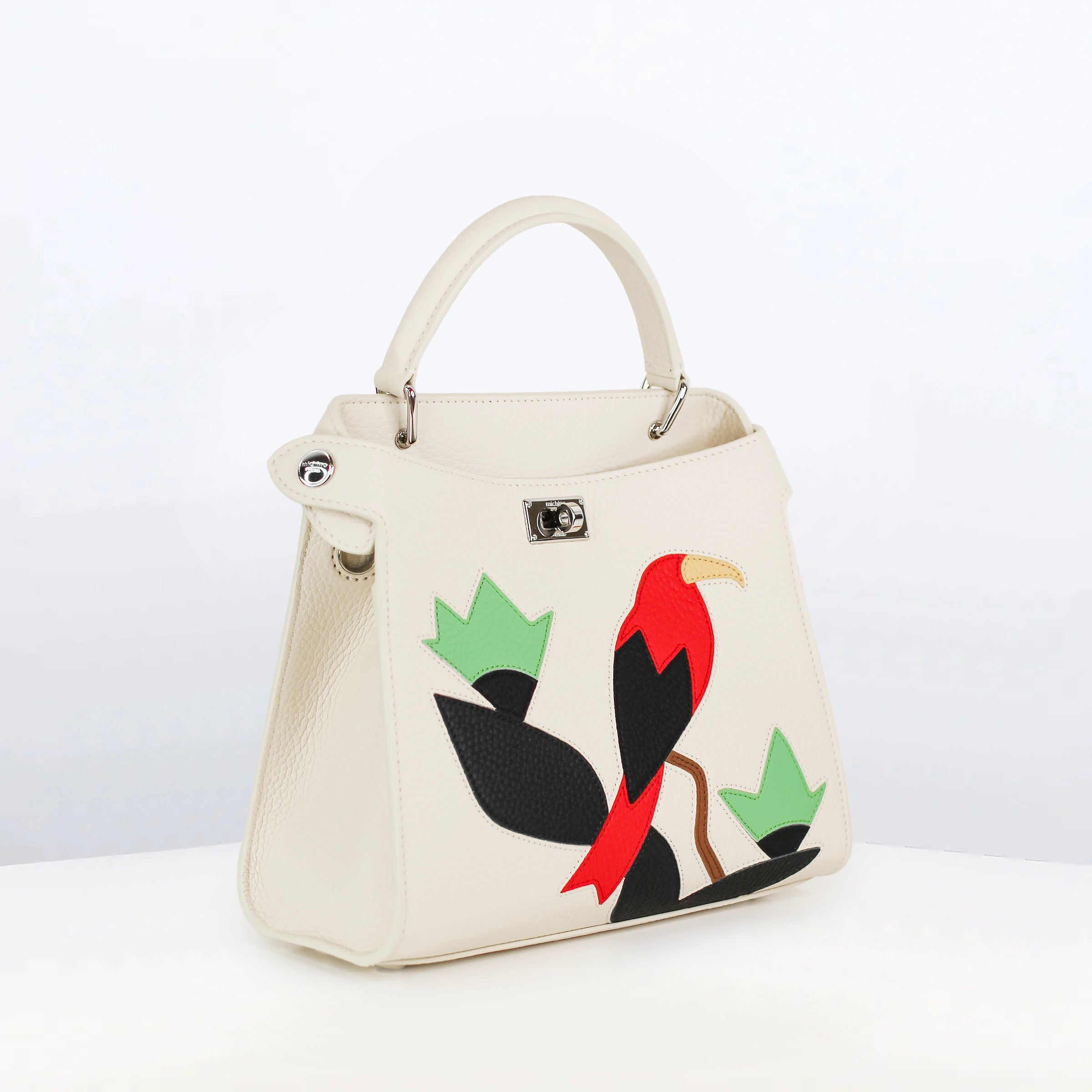 LEATHER HANDBAG LUTECE MINI INTERSIA ONE BIRD