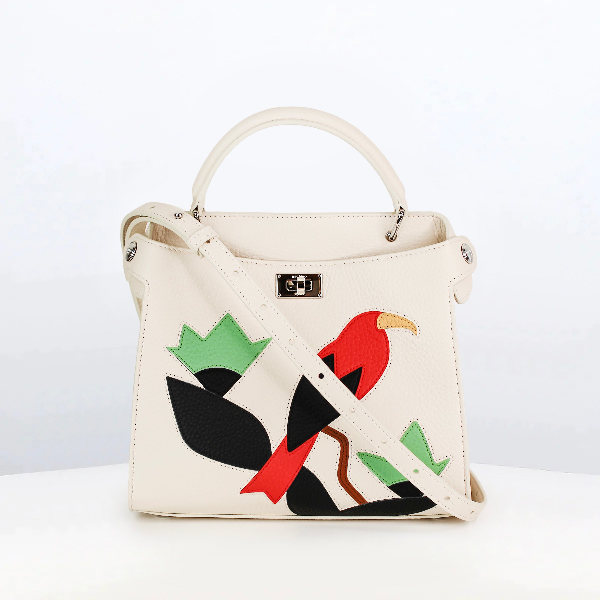 LEATHER HANDBAG LUTECE MINI INTERSIA ONE BIRD