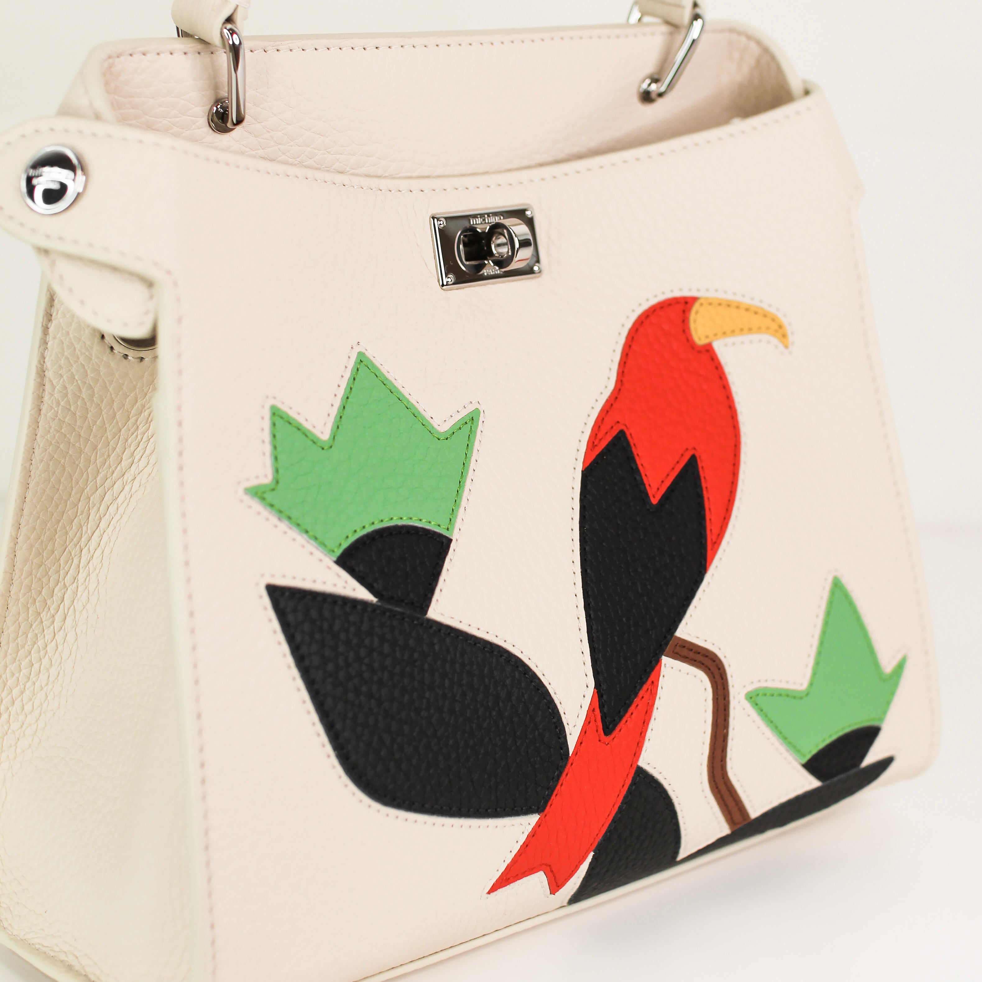 LEATHER HANDBAG LUTECE MINI INTERSIA ONE BIRD