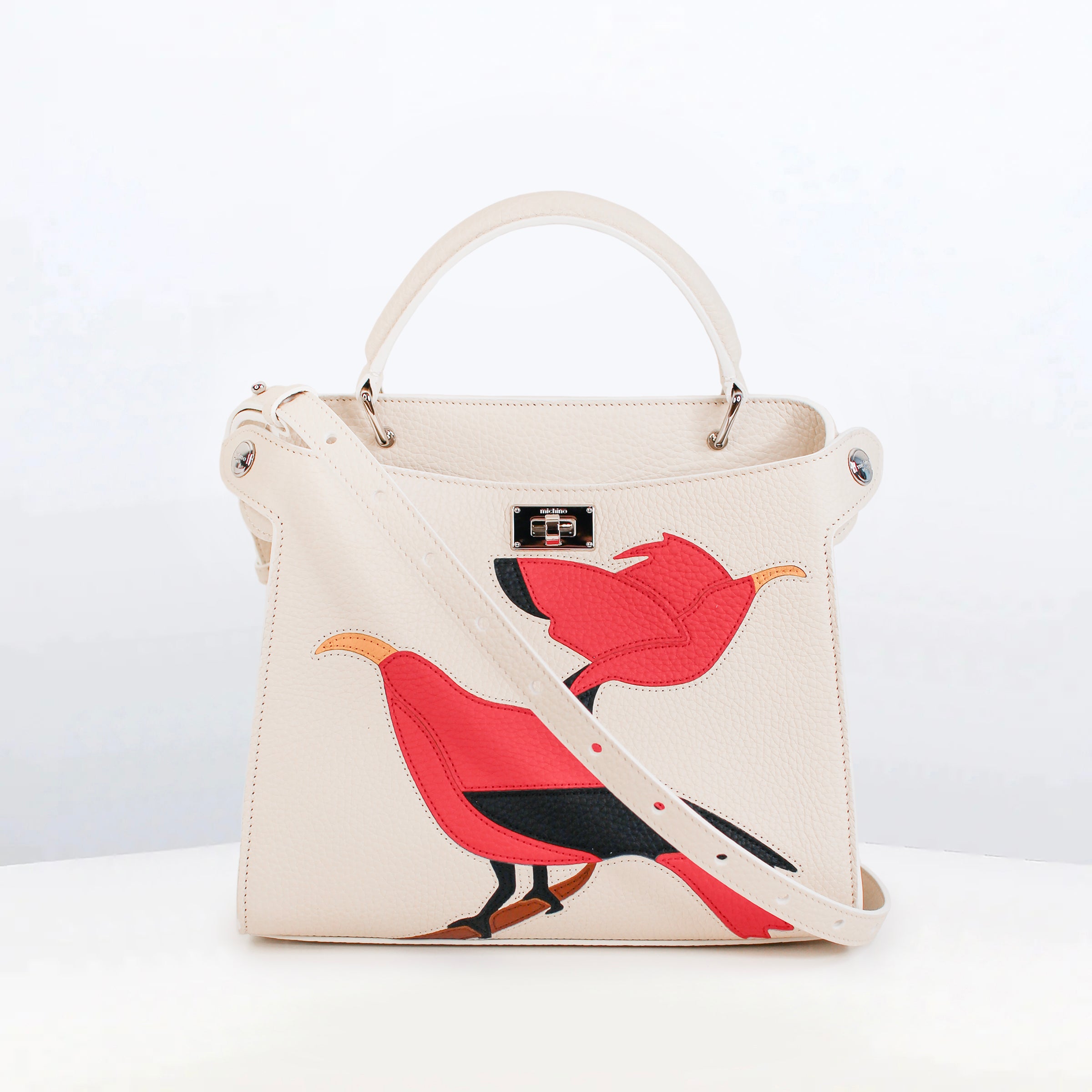 LEATHER HANDBAG LUTECE MINI INTERSIA TWO BIRDS