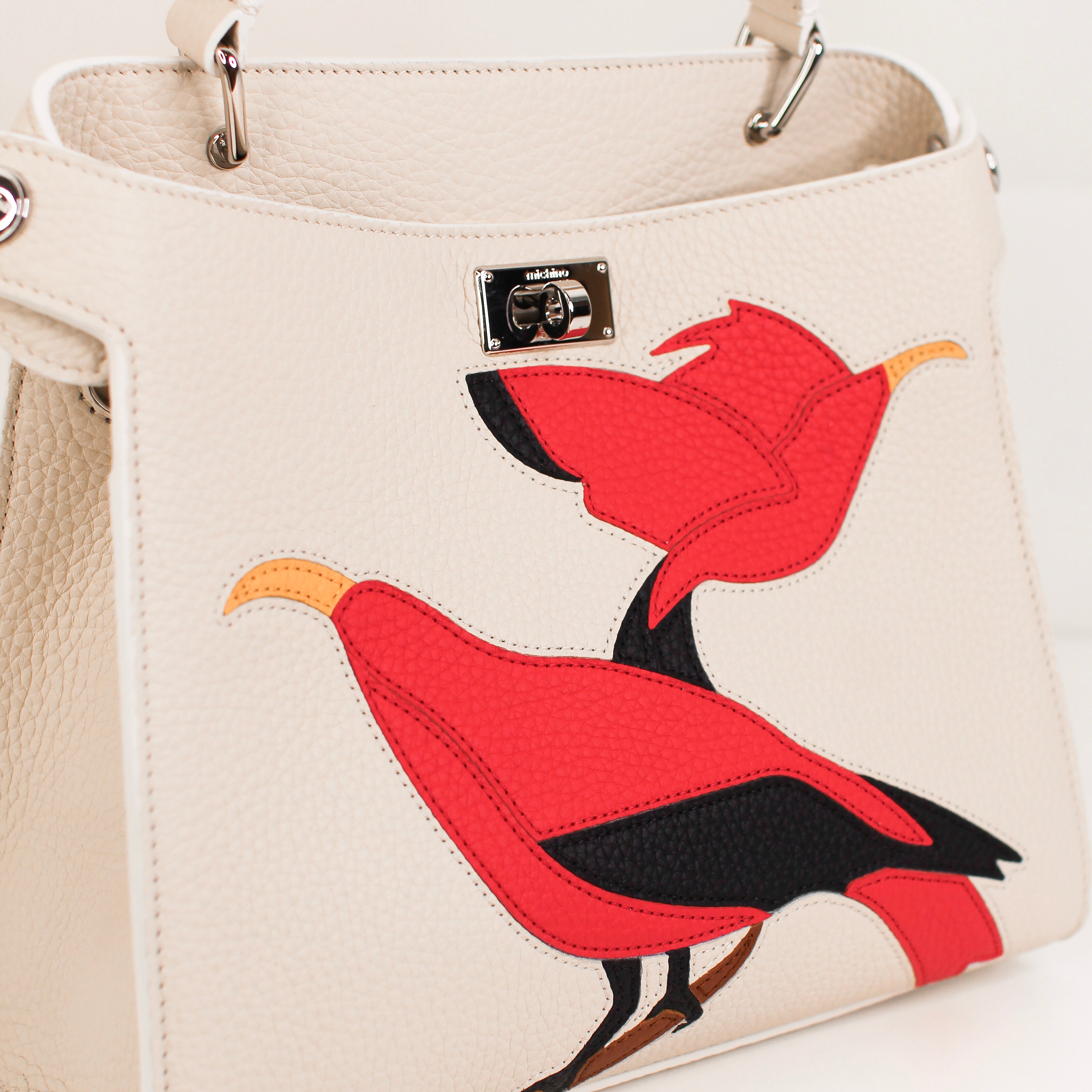 LEATHER HANDBAG LUTECE MINI INTERSIA TWO BIRDS