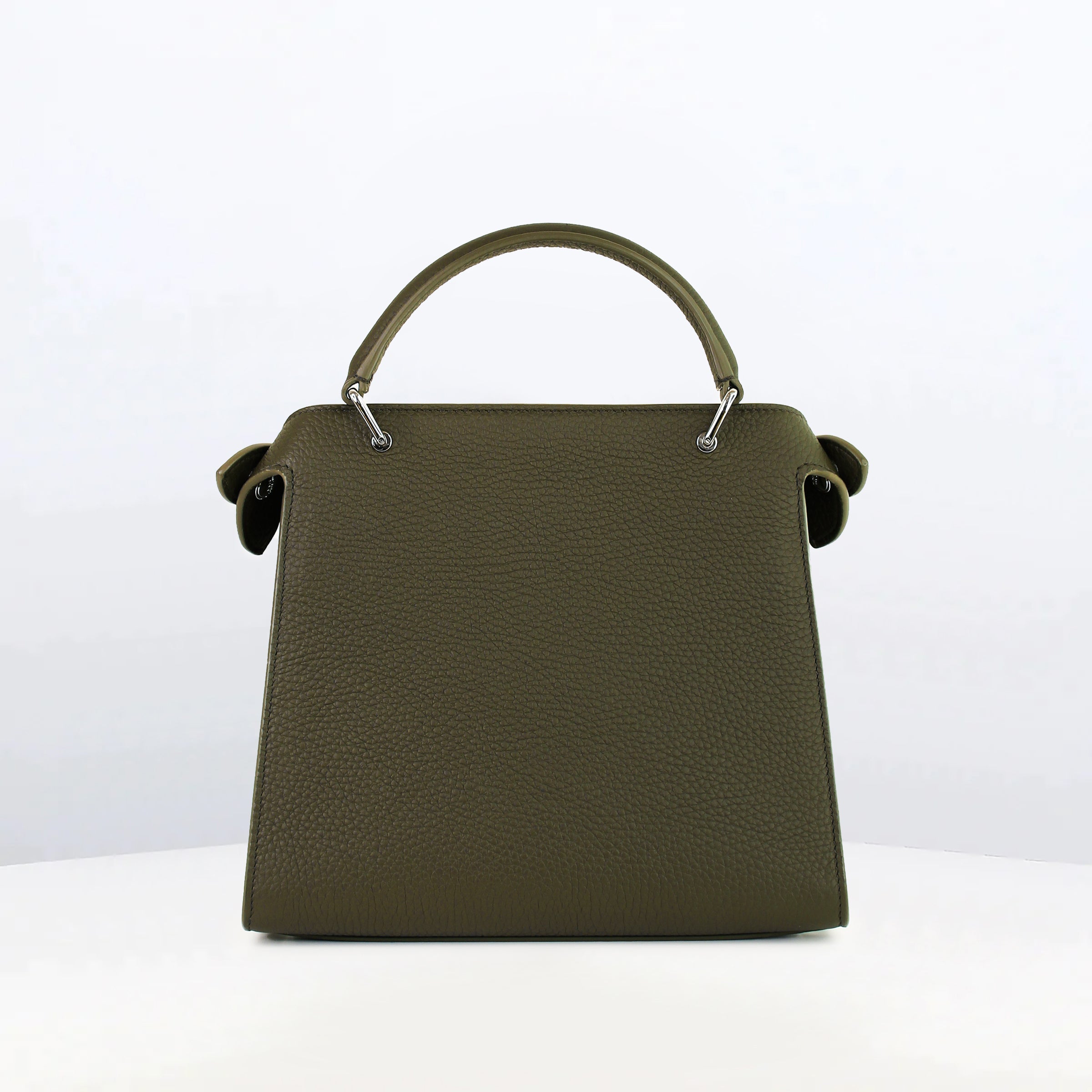 LEATHER HANDBAG LUTECE MINI KHAKI