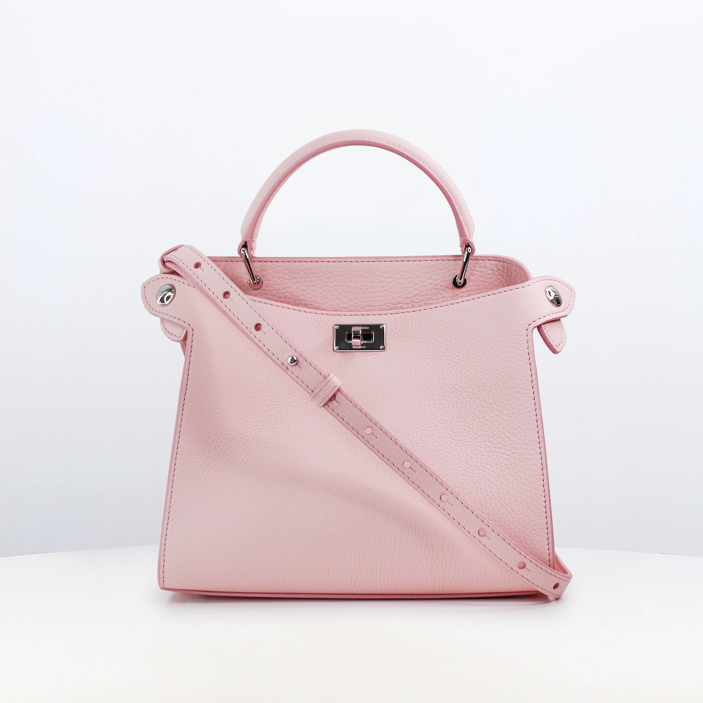 LEATHER HANDBAG LUTECE MINI LIGHT PINK
