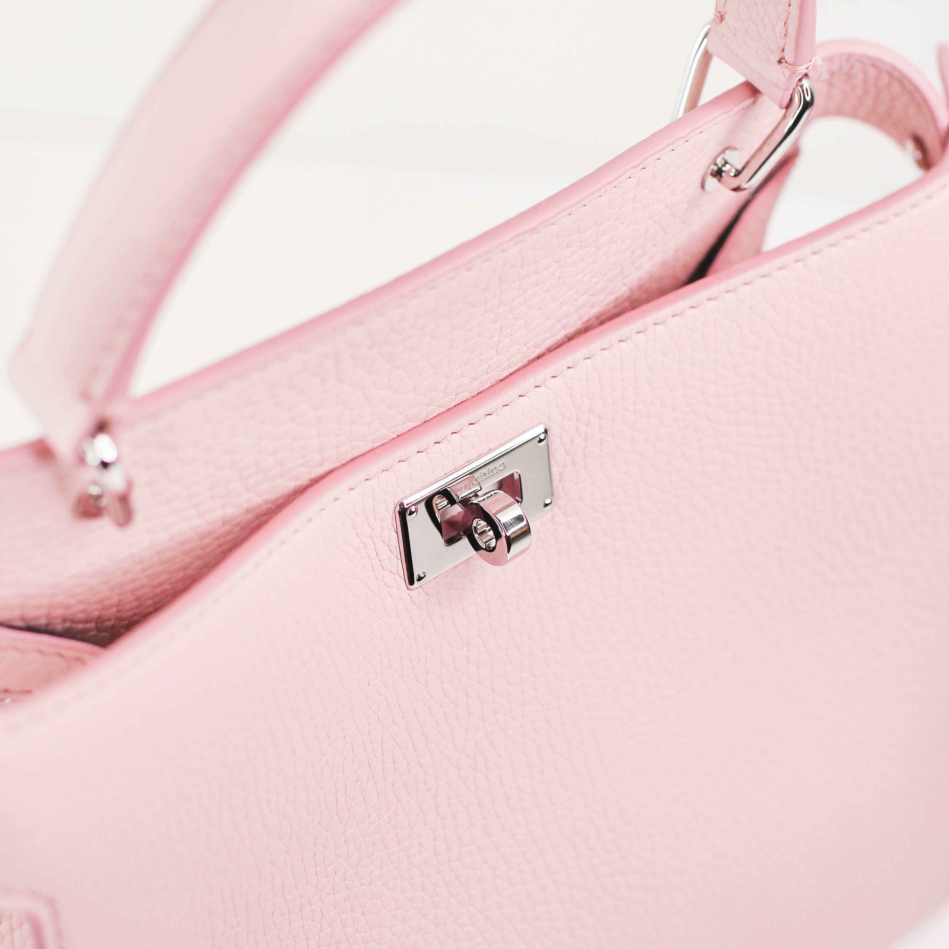 LEATHER HANDBAG LUTECE MINI LIGHT PINK