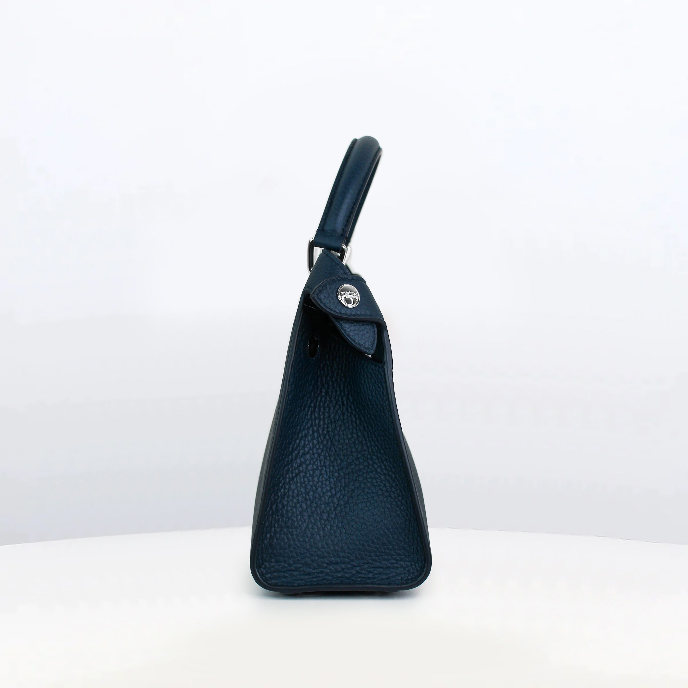 LEATHER HANDBAG LUTECE MINI NAVY BLUE