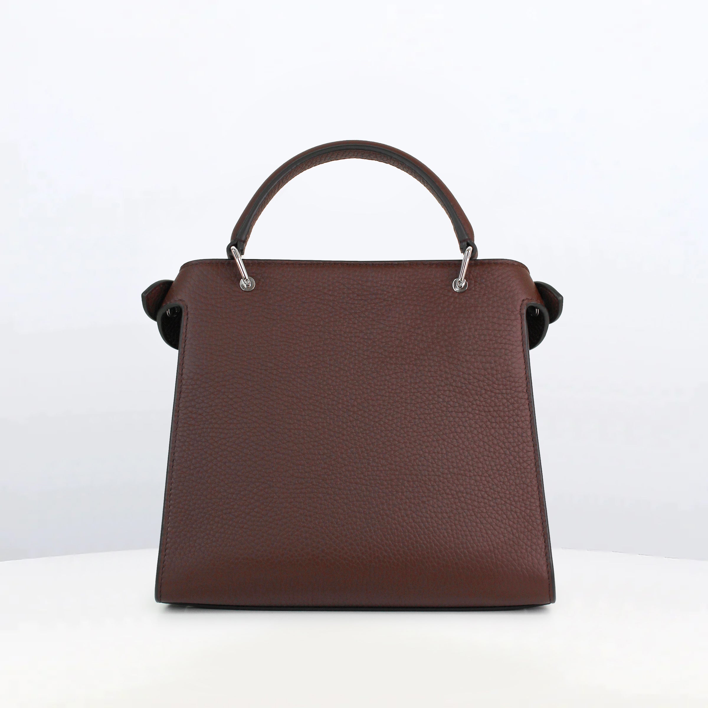 LEATHER HANDBAG LUTECE MINI PRUNE