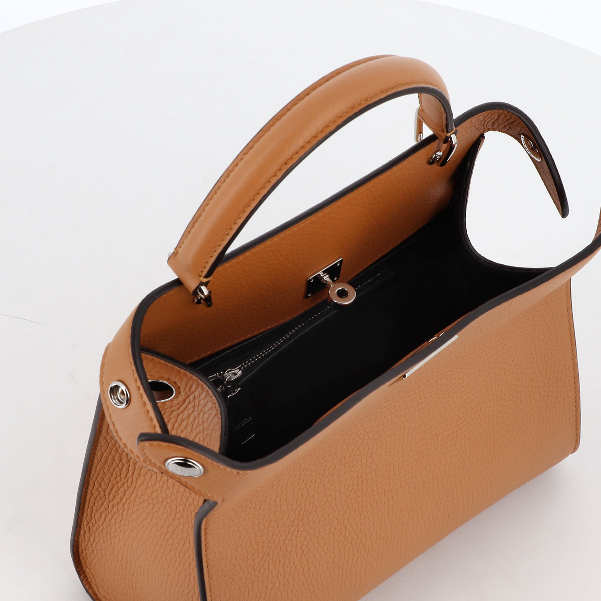 LEATHER HANDBAG LUTECE MINI CAMEL